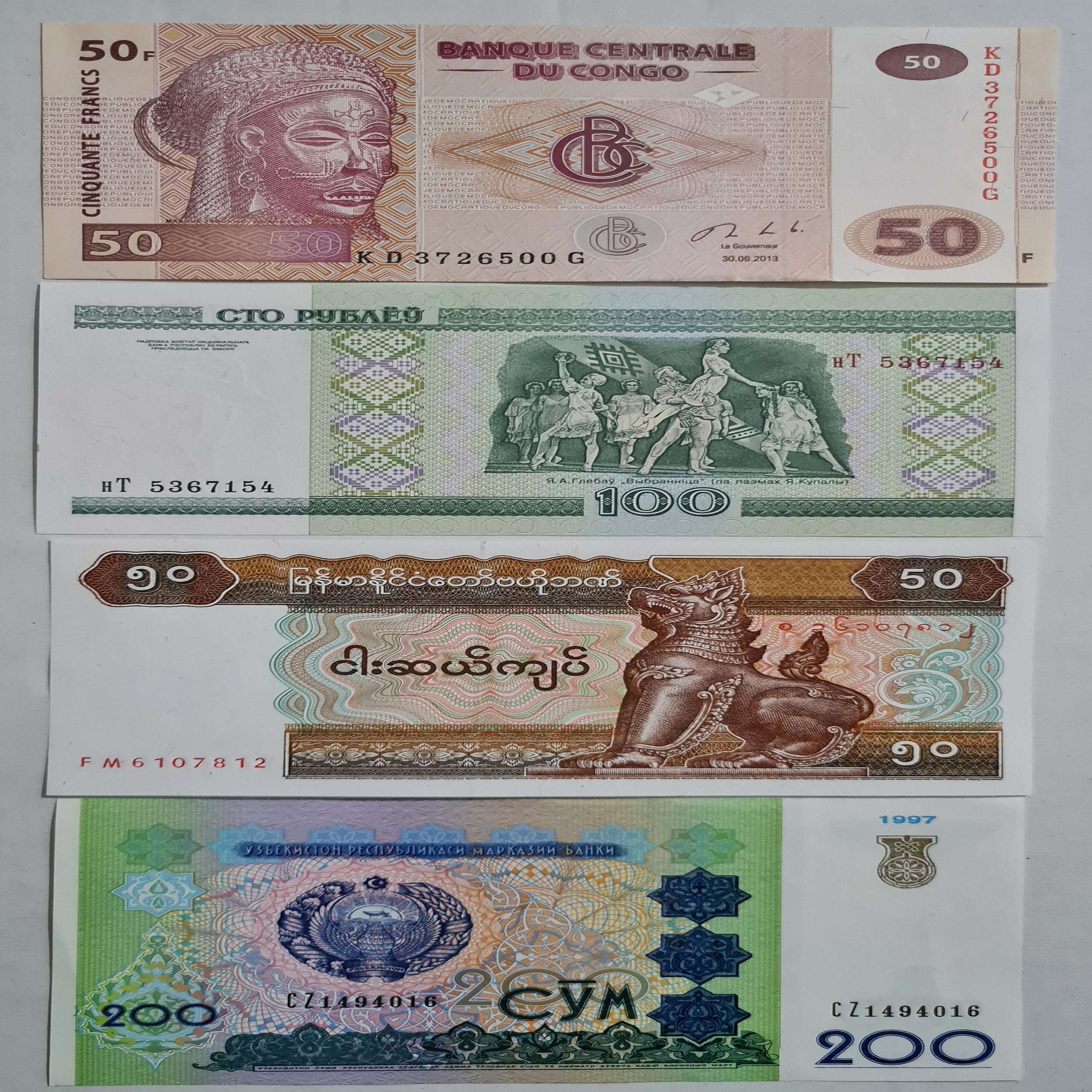 4-yabancı-kağıt-para-lotu-kongo-myanmar-özbek-belarus-1 4-yabancı-kağıt-para-lotu-kongo-myanmar-özbek-belarus-1
