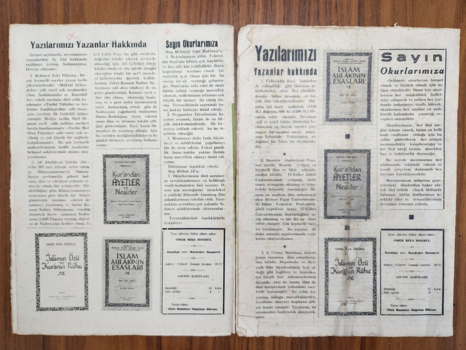 1947 Tarihli Selamet Dergisi 2 Adet Dini Dergi - Görsel 2