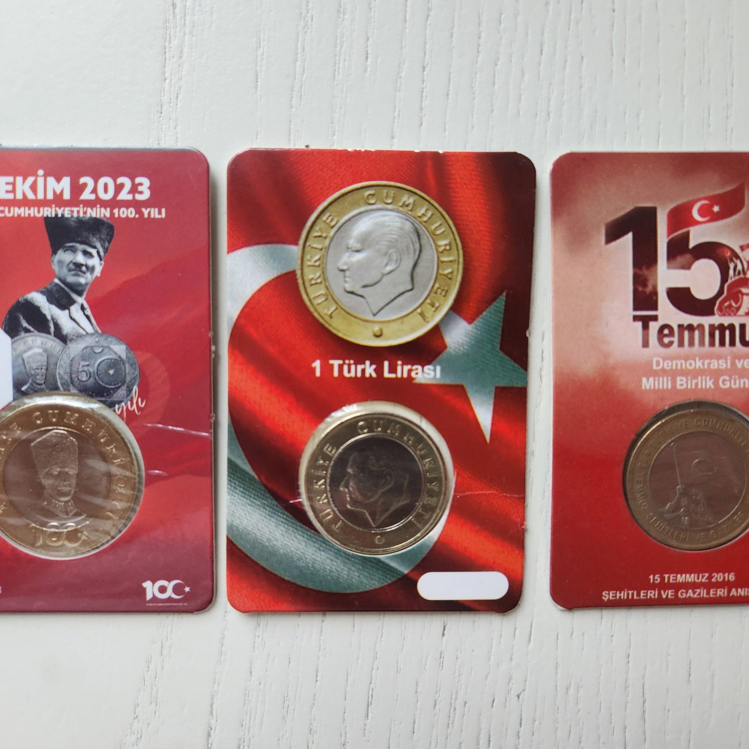 3lü Hatıra 1 Lira ve 5 Lira Para Kiti Seti 29 Ekim 15 Temmuz 2023 1 Lira