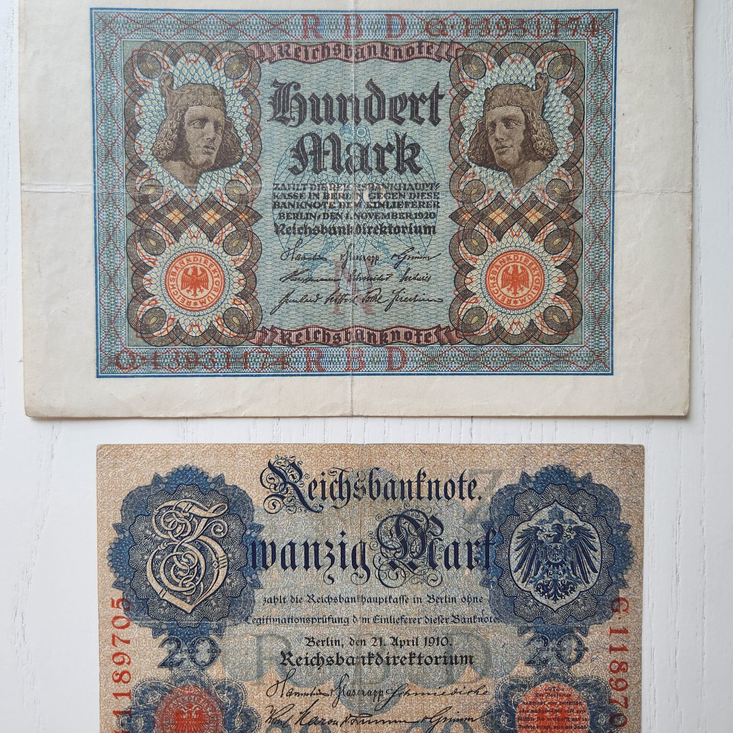 Alman Eski Dönem Mark Seti 1910 ve 1920 tarihli
