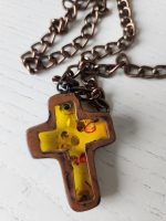 5cm Boyutunda Zincirli Haç Kolye Antika - Görsel 4
