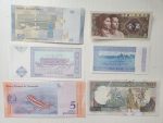 6 Adet Koleksiyonluk Banknot. Çil durumda Suriye, Çin, Özbekistan, Venezuela, Myanmar ve Somali