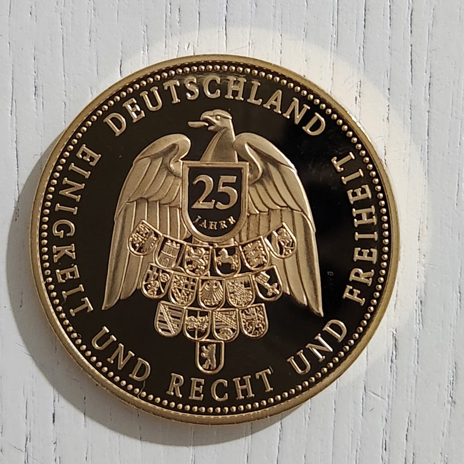 1990 Alman Hatıra Madalyon 4cm Çap Altın Kaplama
