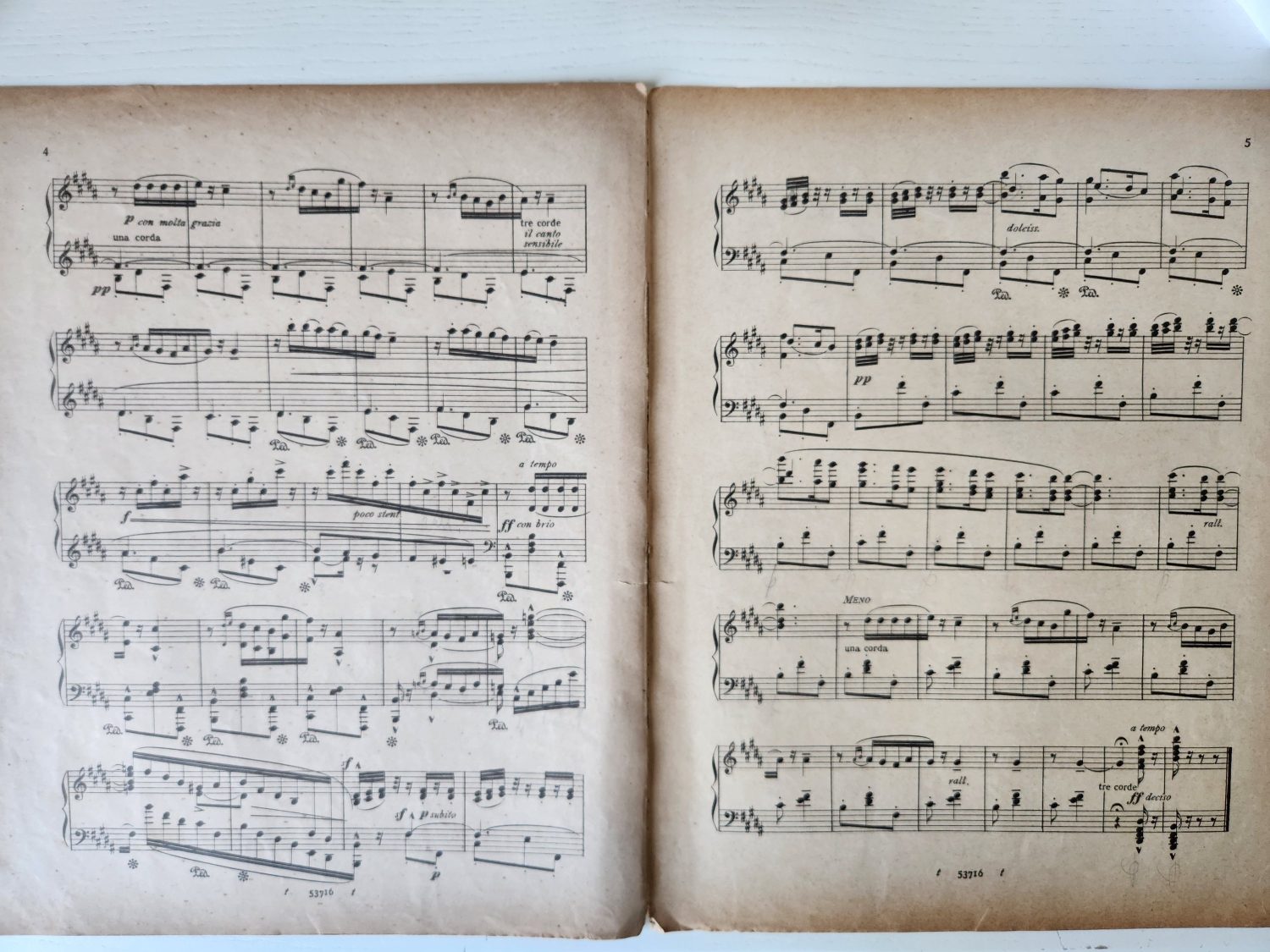 Büyük Boy Osmanlı Dönem Piyano Müzik Notası Constantinople Osmanlı mühürlü - Görsel 2