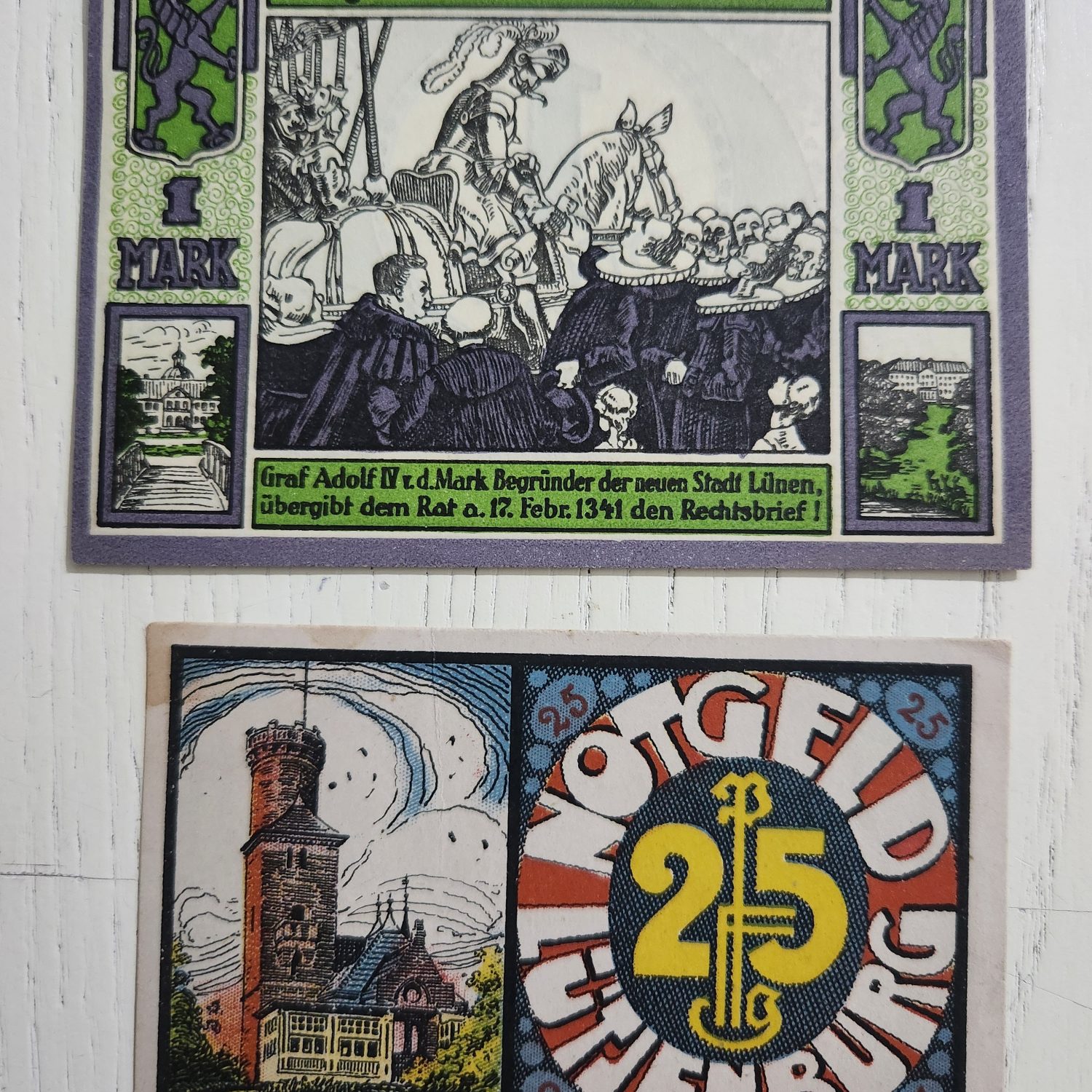 Alman Notegeld 1921 Tarihli 2 Adet