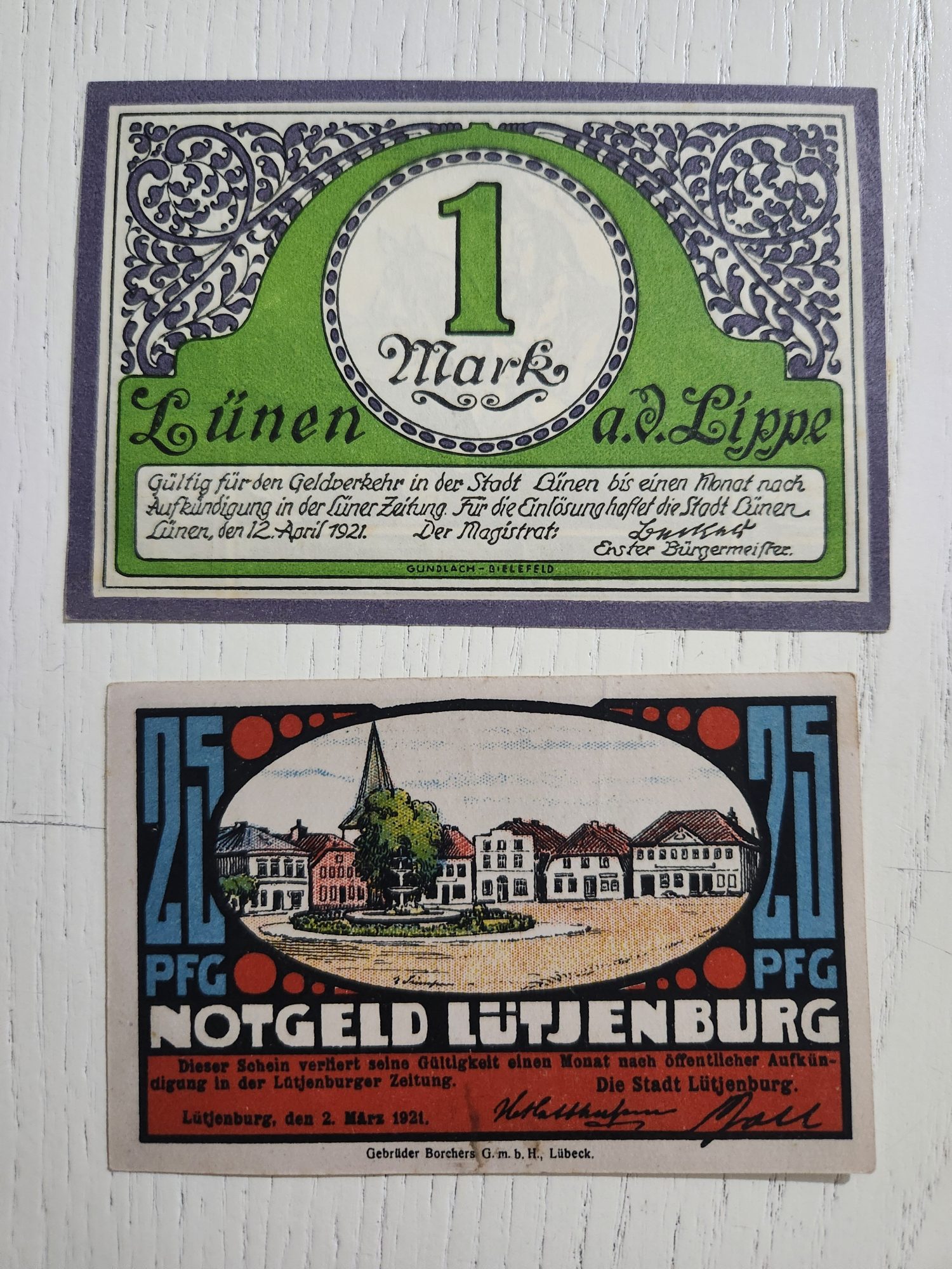 Alman Notegeld 1921 Tarihli 2 Adet - Görsel 2