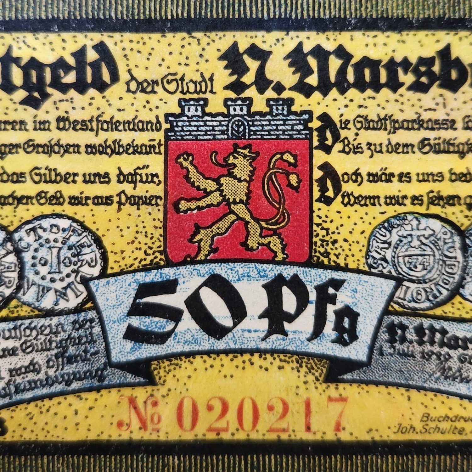 Alman Notegeld 1920 Tarihli Güzel Görsel Nadir