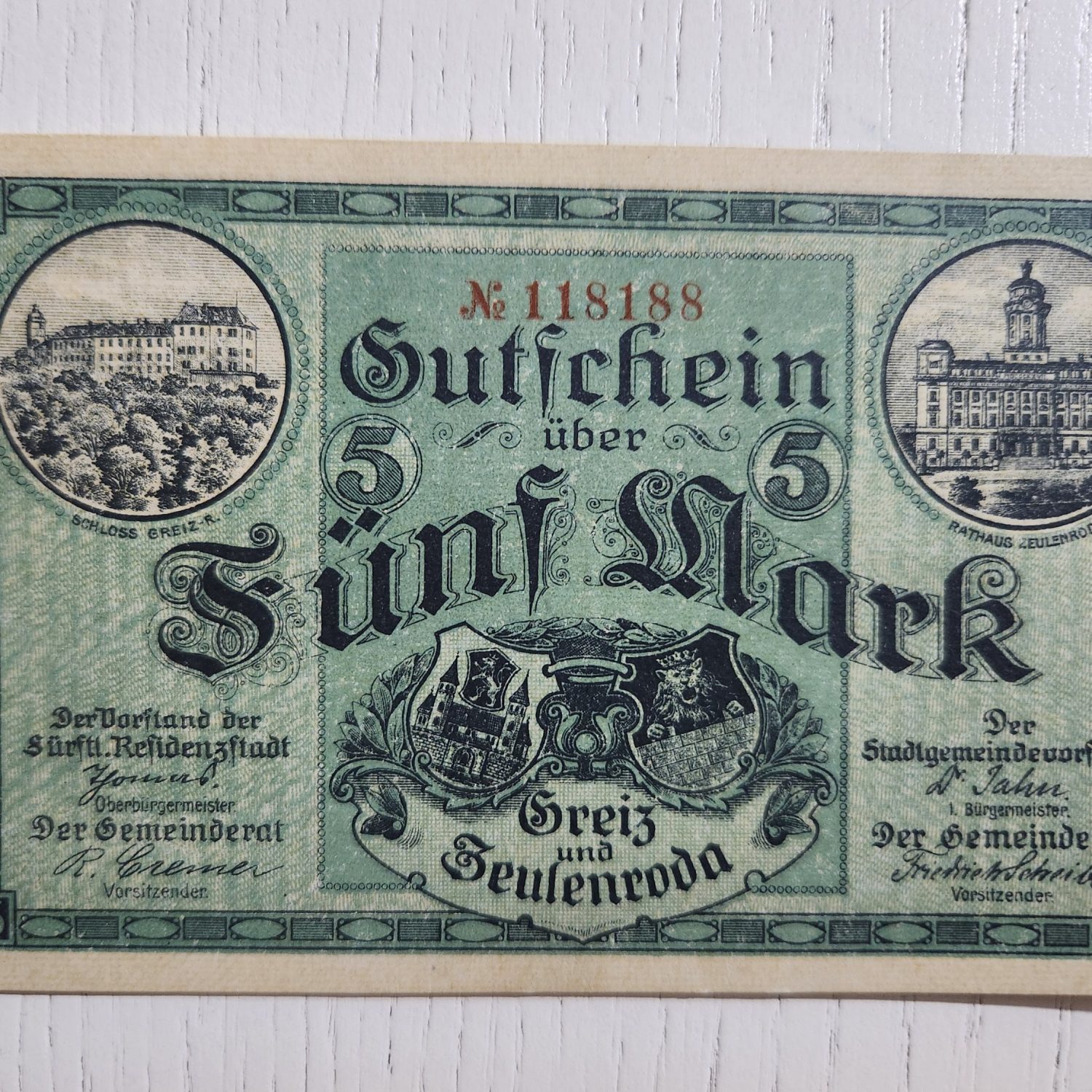 1918 Alman 5 Mark Temiz Orijinal dönemine ait