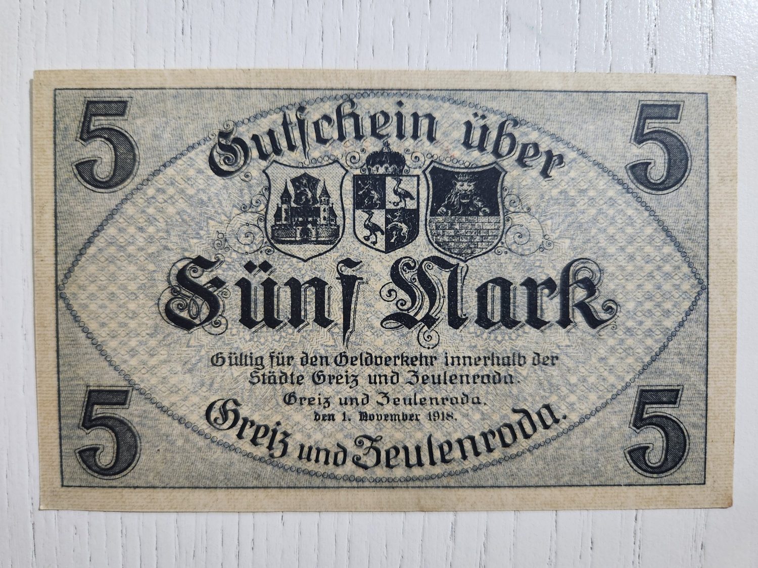 1918 Alman 5 Mark Temiz Orijinal dönemine ait - Görsel 2
