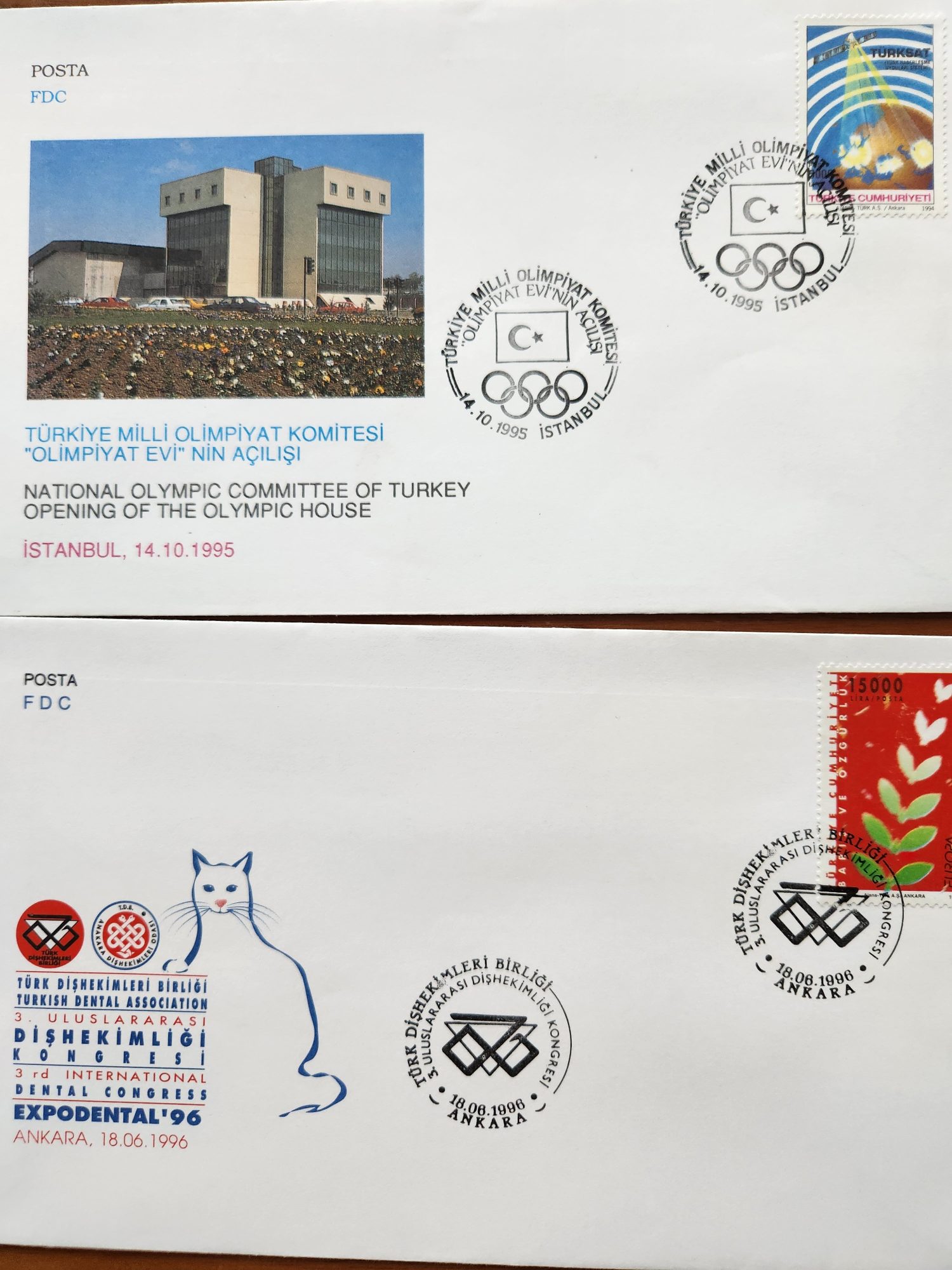 5 Adet Yerli ilk Gün Zarfı FDC 1970 ve 1995 arasına ait farklı zarflar - Görsel 3