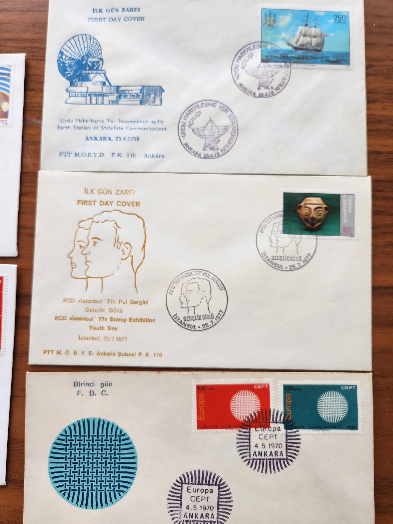 5 Adet Yerli ilk Gün Zarfı FDC 1970 ve 1995 arasına ait farklı zarflar - Görsel 2