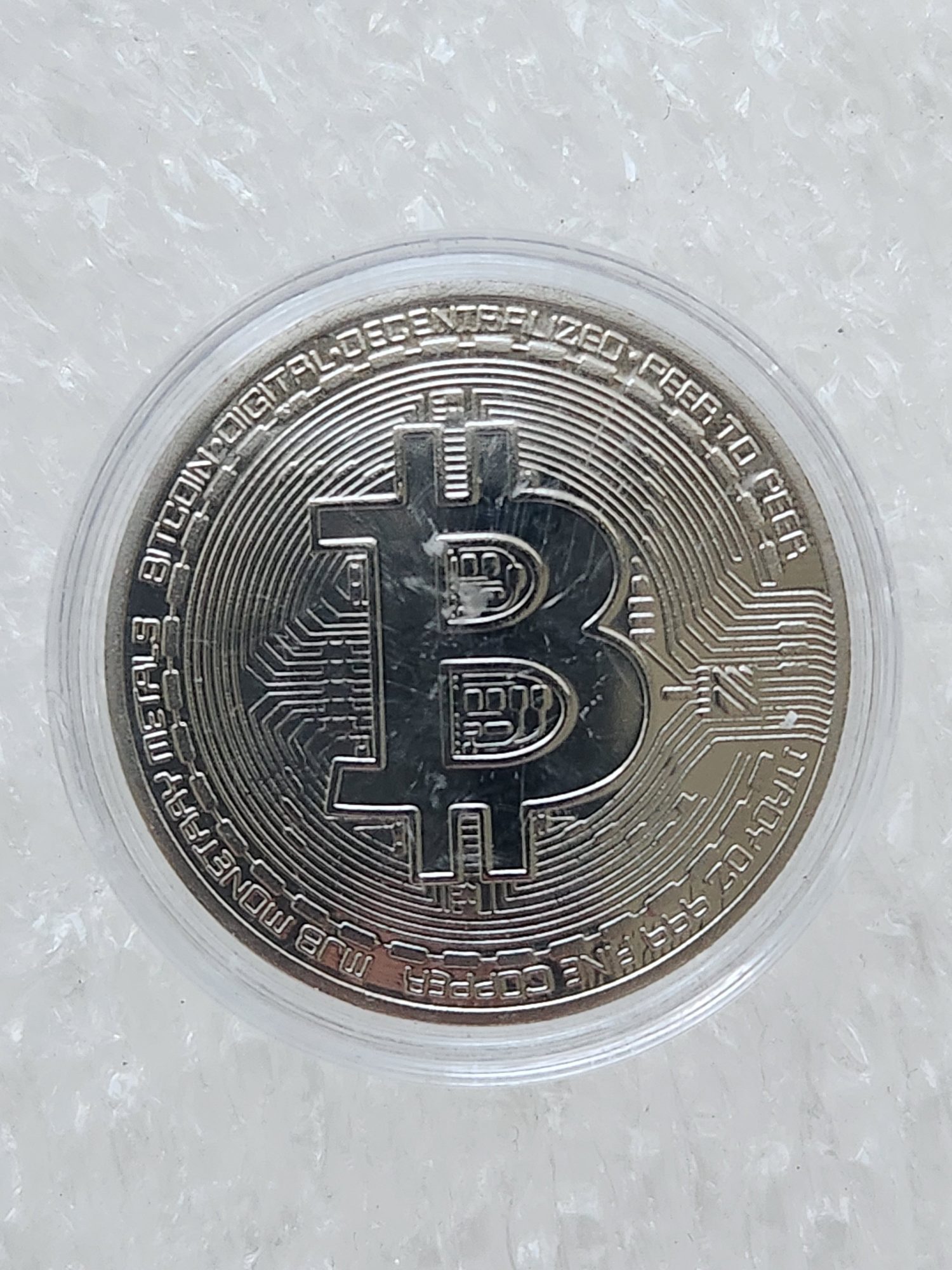 4cm Gümüş Renk Bitcoin Madalya Hatıra - Görsel 2