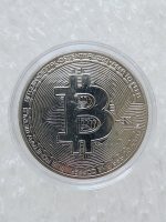 4cm Gümüş Renk Bitcoin Madalya Hatıra - Görsel 2
