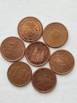 7 Adet Farklı Tarihler Eurocent Nadir