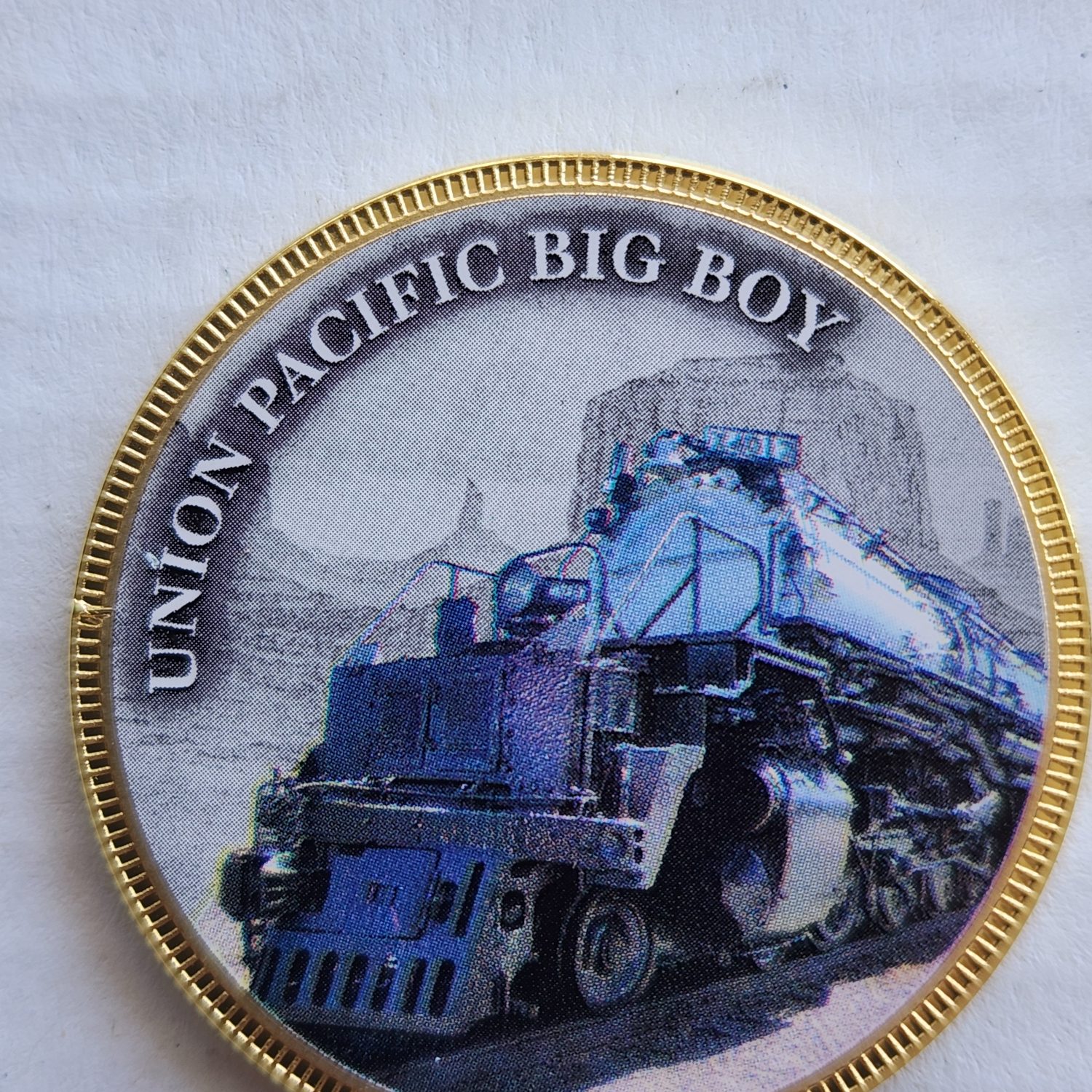 Alman Demiryolu Serisi Union Pacific Big Boy Altın kaplama bakır hatıra madalya