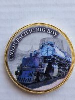 Alman Demiryolu Serisi Union Pacific Big Boy Altın kaplama bakır hatıra madalya