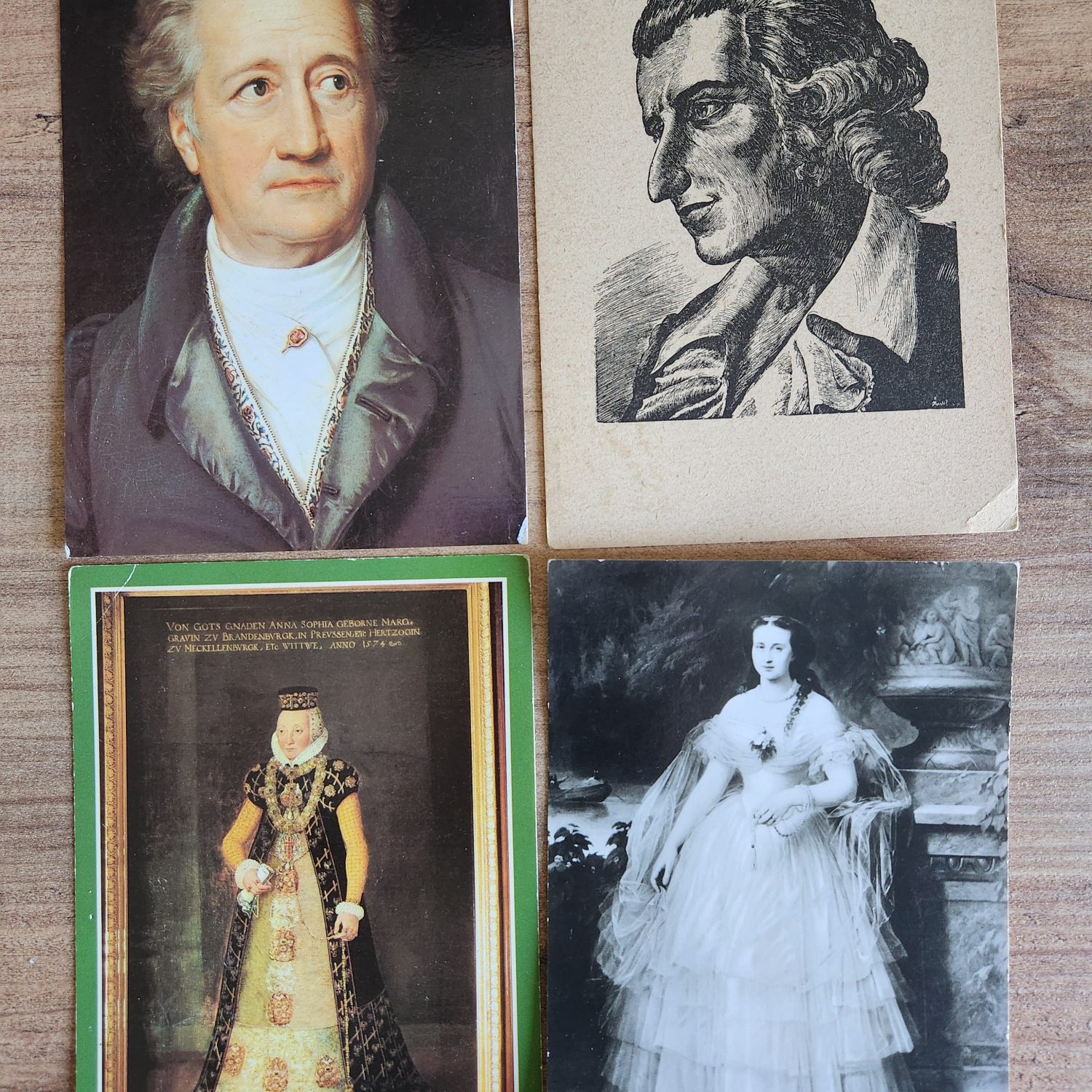 4 Adet Eski Dönem Ünlüler Kartpostal