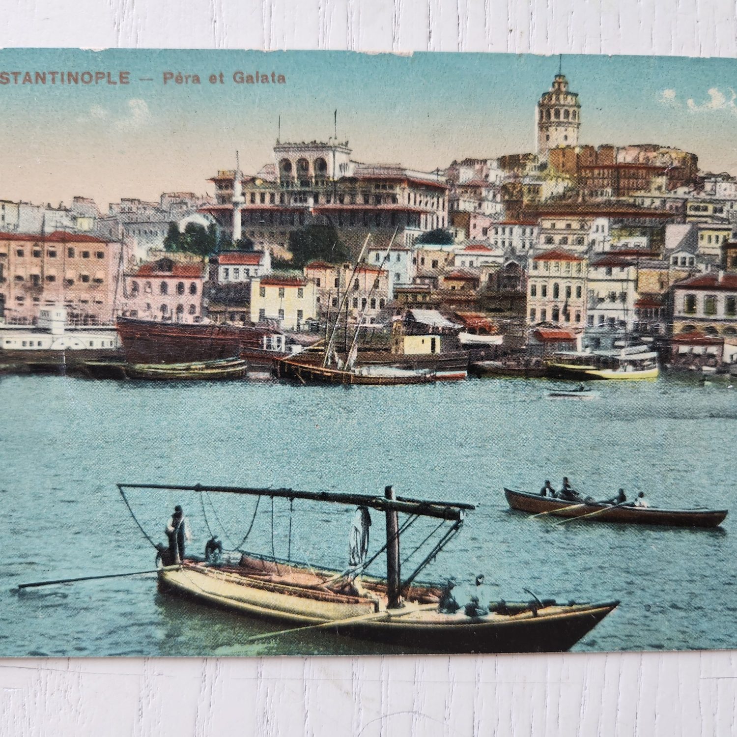 Osmanlıca Pera Kartpostal 1919 Tarihli