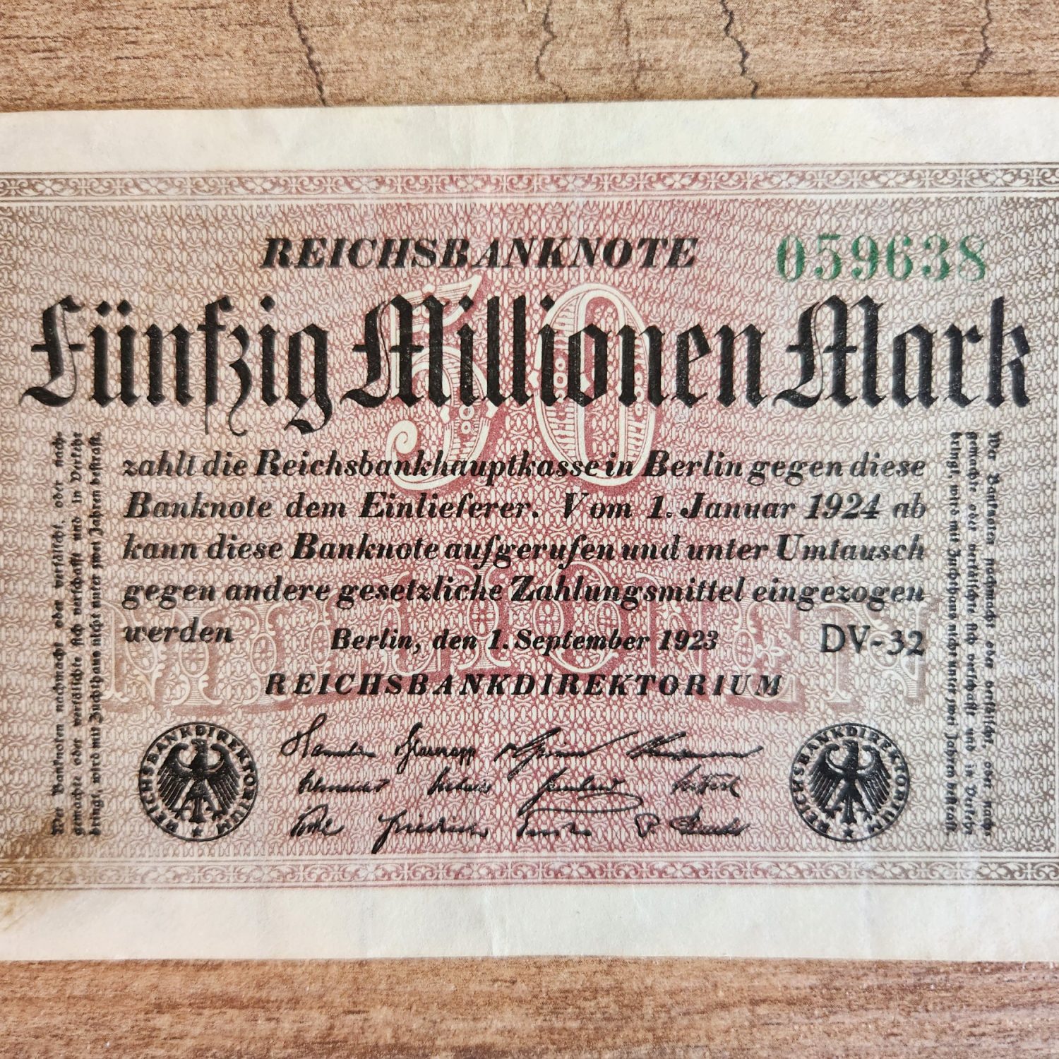 1923 Tarihli Alman 50Milyon Mark