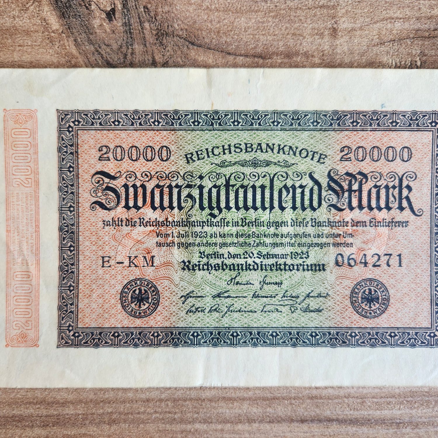 1923 Tarihli Alman 20bin Mark