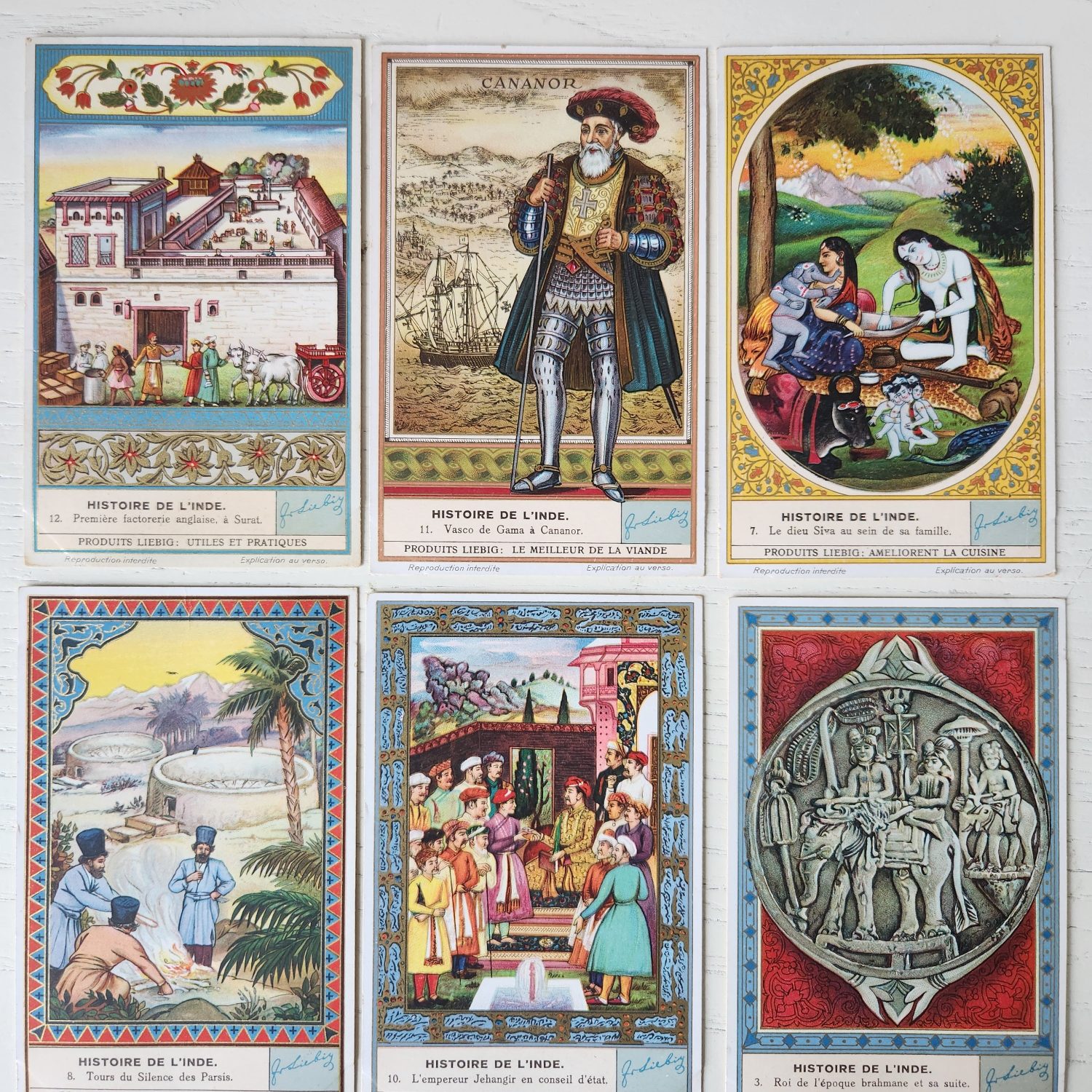 7x11 Boyutunda 6 Adet Nadir Hindistan Liebig Kartları
