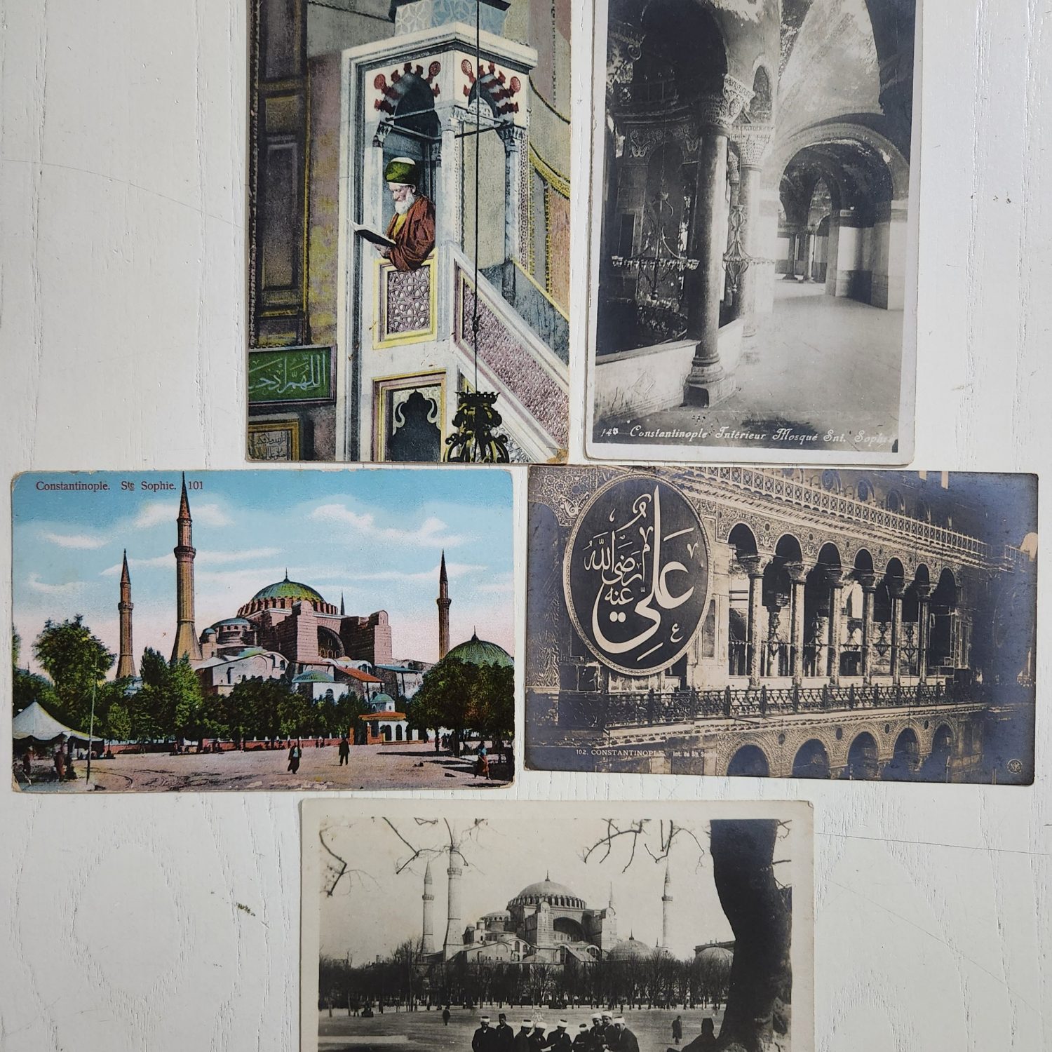 5 Adet Osmanlıca İstanbul Camileri Orijinal Osmanlı dönemine ait Osmanlıca