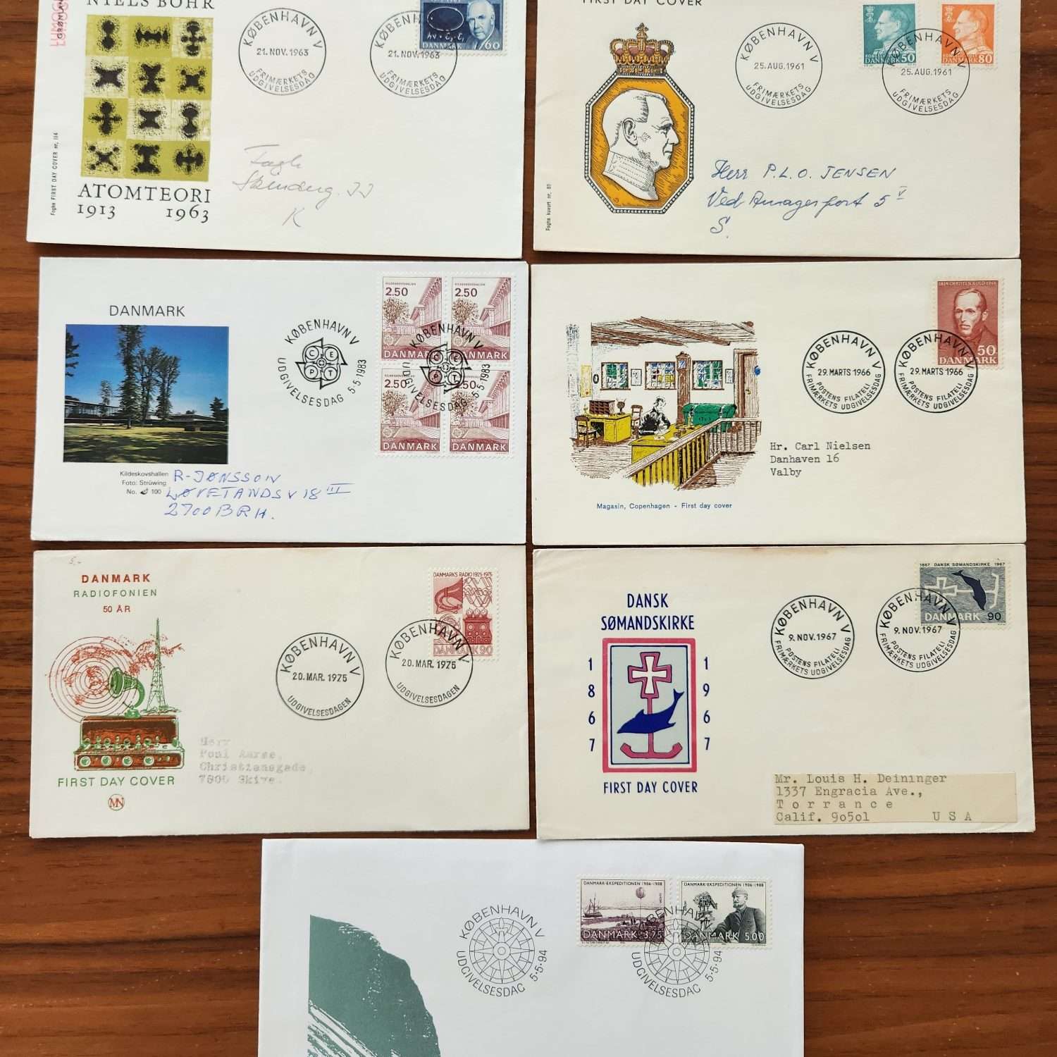 7 Adet Danimarka İlk Gün Zarfı