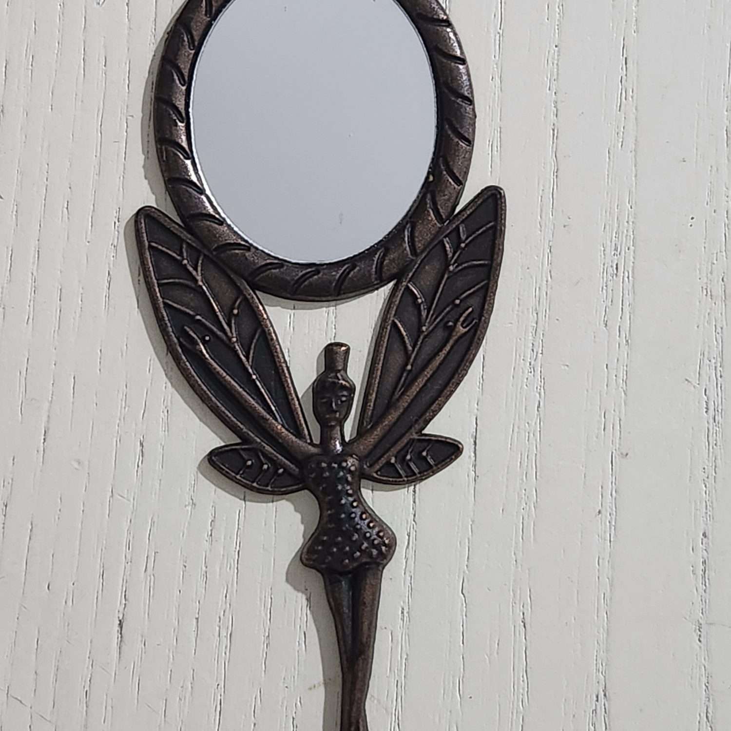 Komple Bakır Melek El Aynası Antika