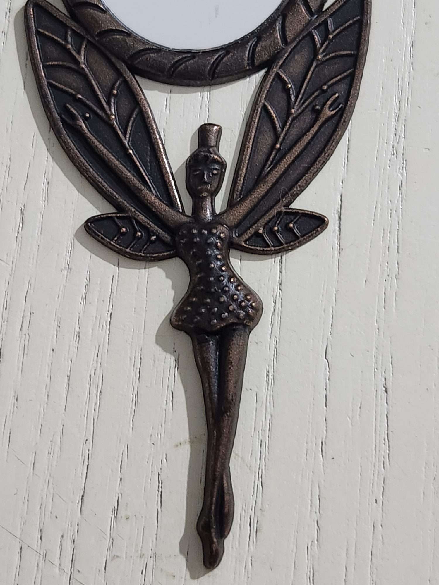 Komple Bakır Melek El Aynası Antika - Görsel 2