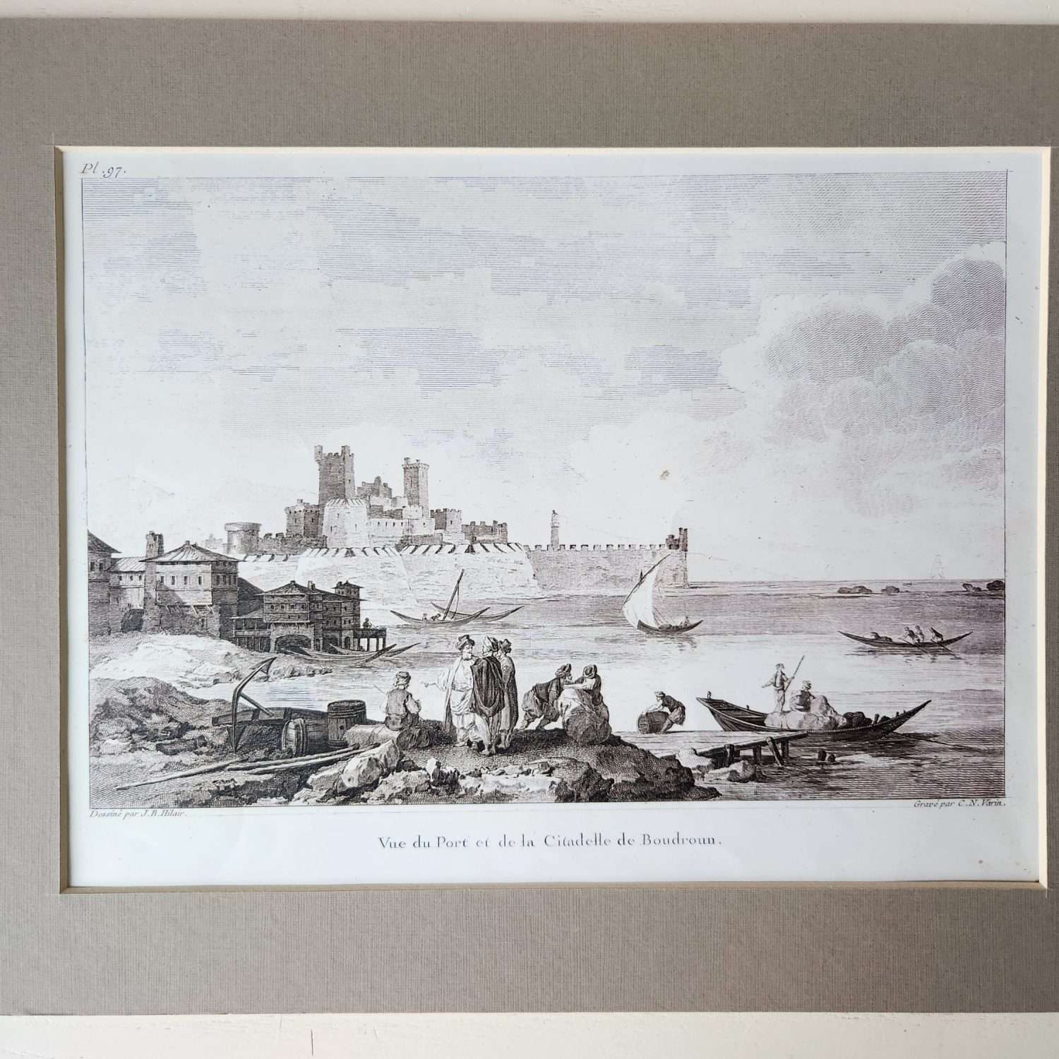 Bodrum Gravür Tablo 30x25cm Çerçevesiz 1782 tarihli