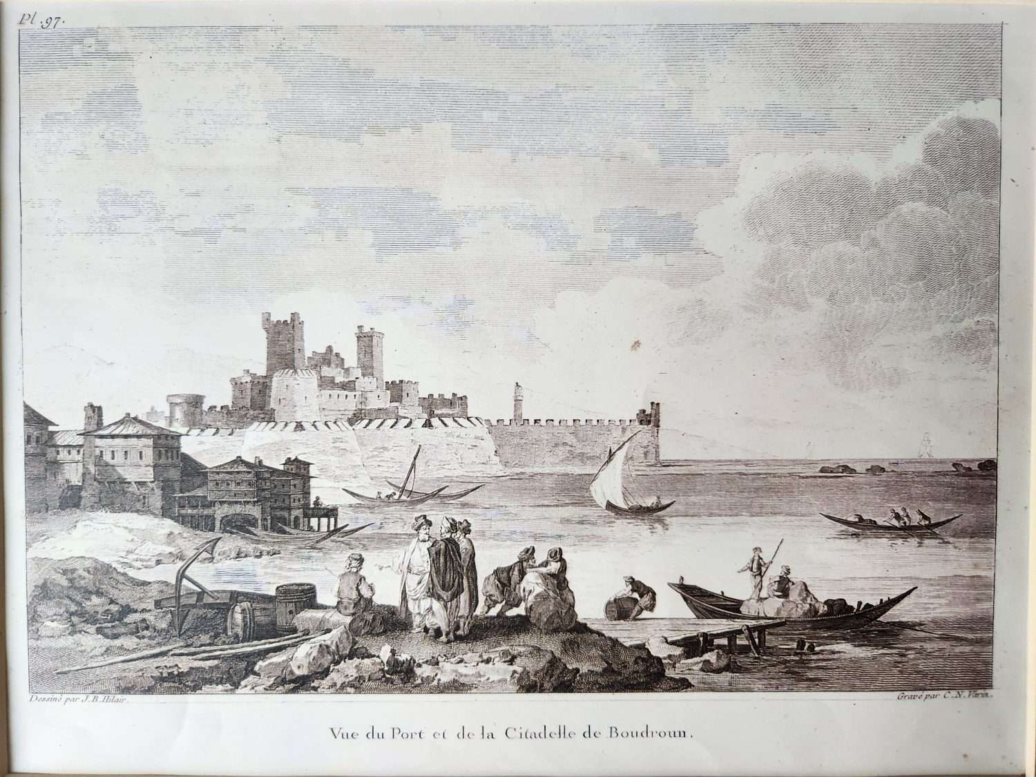Bodrum Gravür Tablo 30x25cm Çerçevesiz 1782 tarihli - Görsel 2