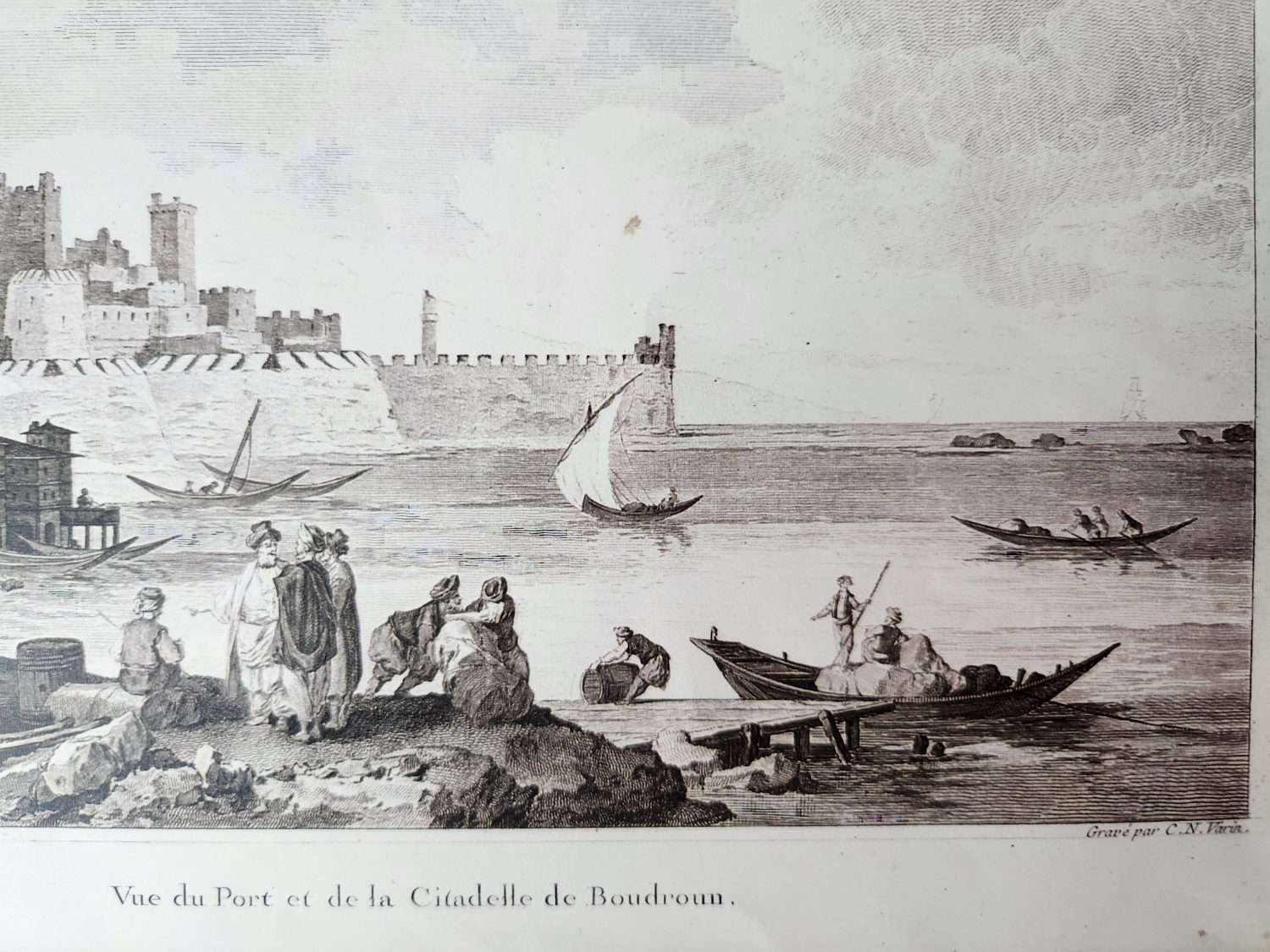 Bodrum Gravür Tablo 30x25cm Çerçevesiz 1782 tarihli - Görsel 3