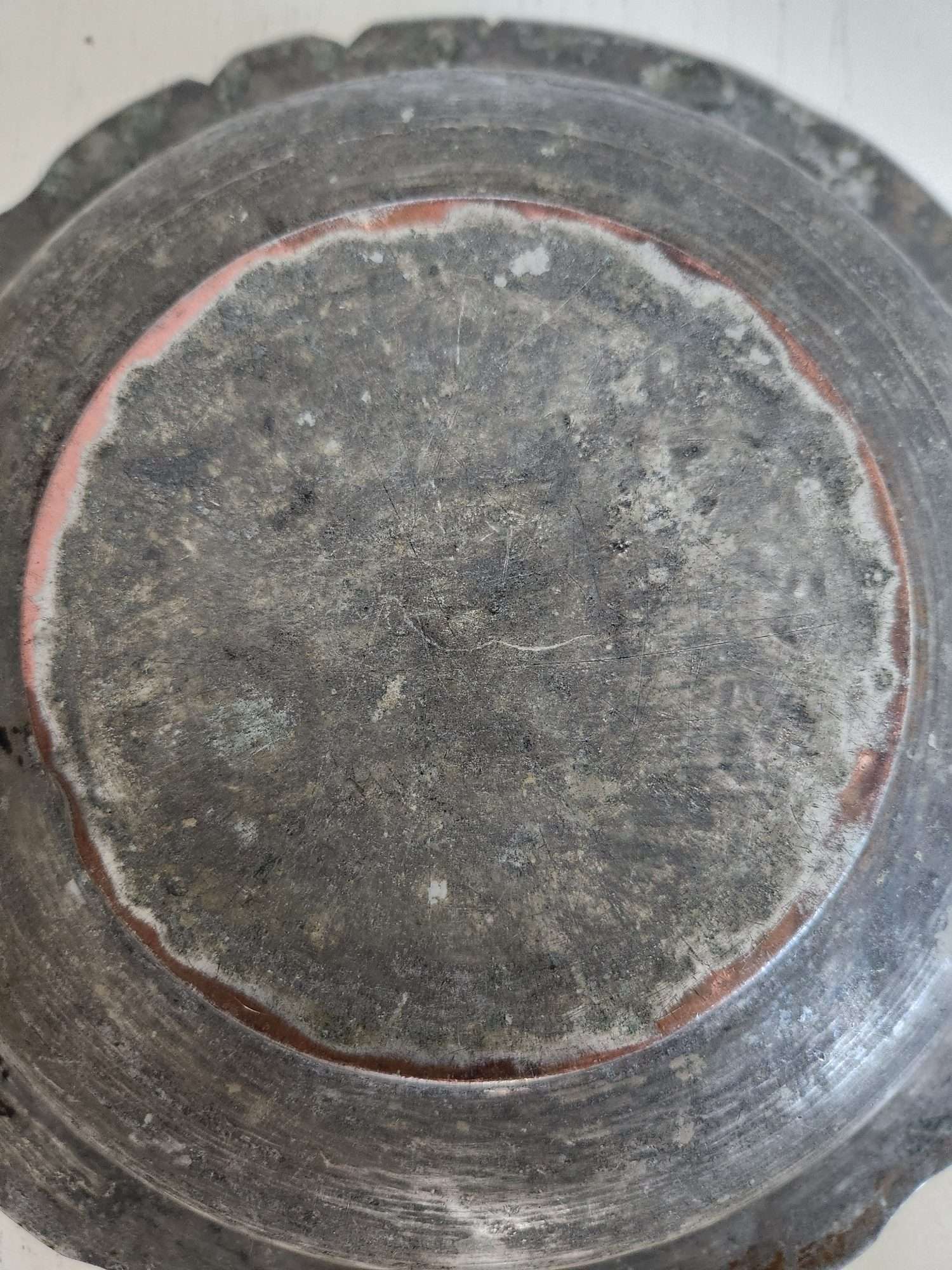 Osmanlı Dönem Bakır 22cm Tabak - Görsel 2