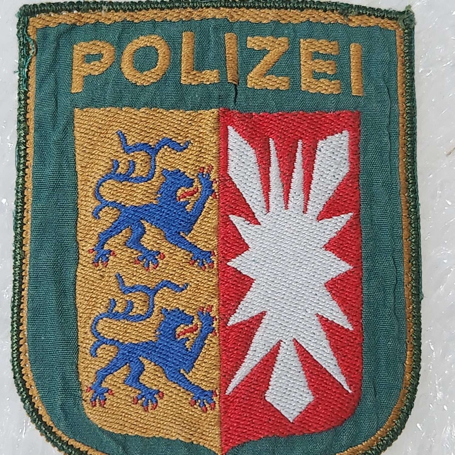 Alman Eski Dönem Antika Kumaș Patch Polis Amblem