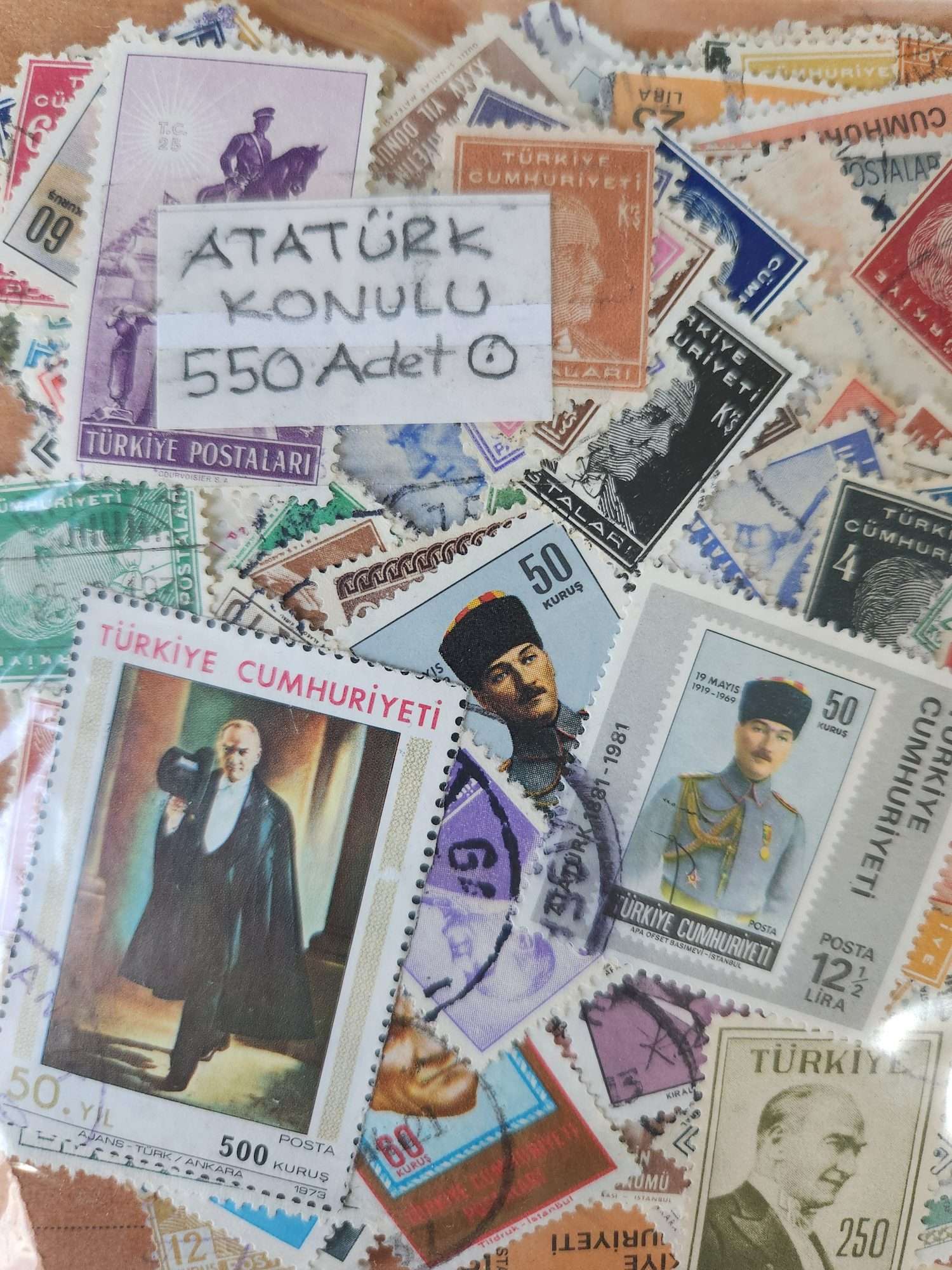 550 Adet Atatürk Pulları Posta Pul Koleksiyonu - Görsel 3