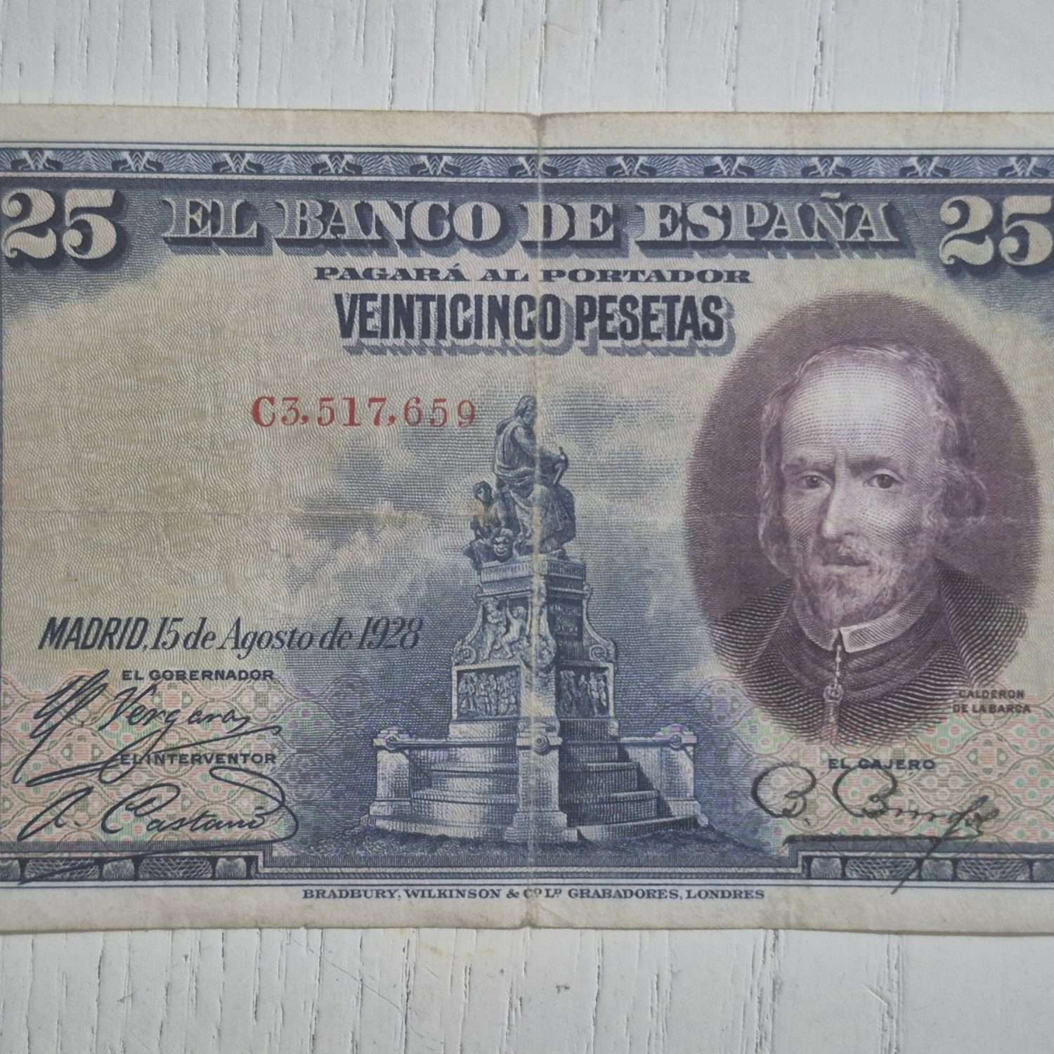 1923 Tarihli İspanya 5 Pesetas Kağıt Para