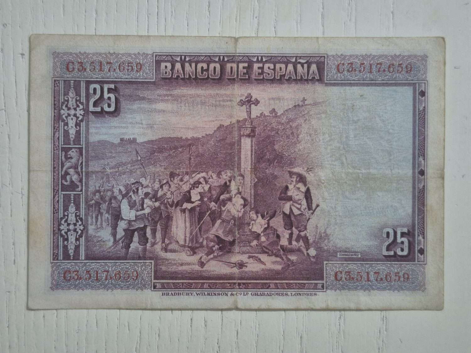 1923 Tarihli İspanya 5 Pesetas Kağıt Para - Görsel 2