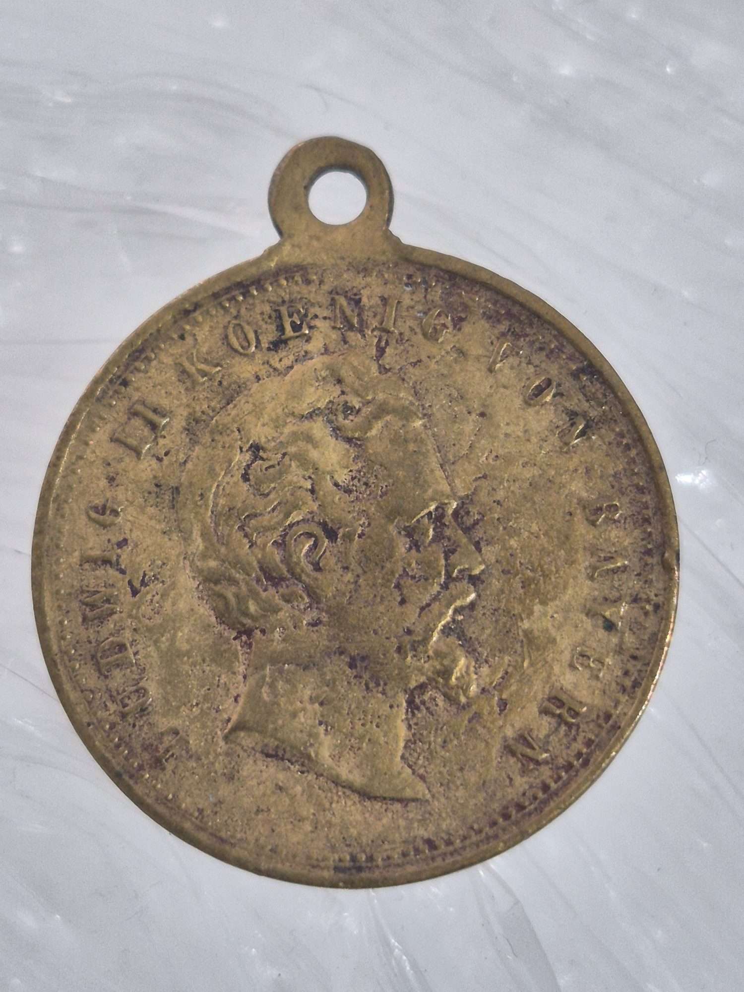 1870 Alman Bayern Kralı Wilhelm Madalya - Görsel 2
