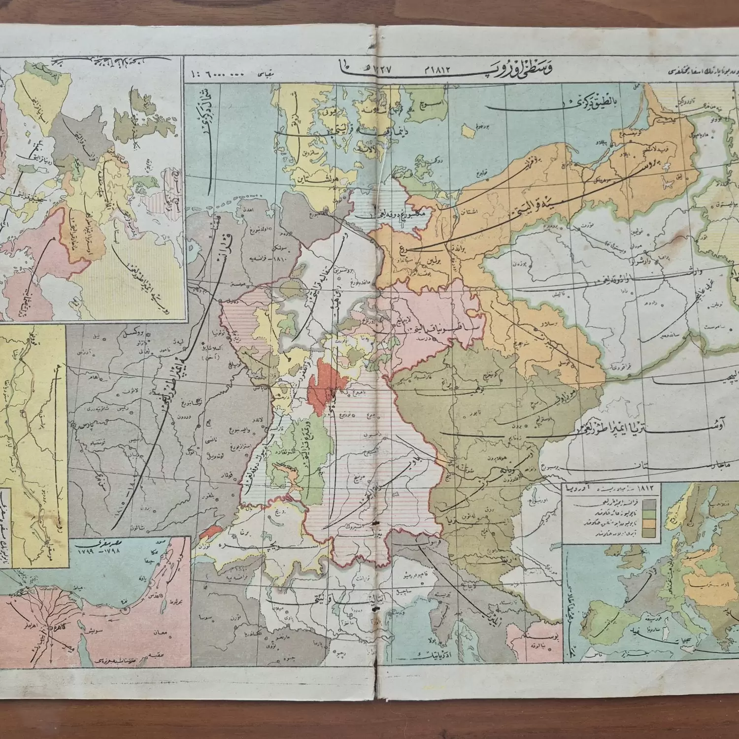 32x25 Vustayı Avrupa Siyasi Tarih Harita Osmanlıca