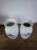 Mavi Beyaz Çin Porselen Antika Vazo - Görsel 2