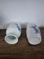 Mavi Beyaz Çin Porselen Antika Vazo - Görsel 4