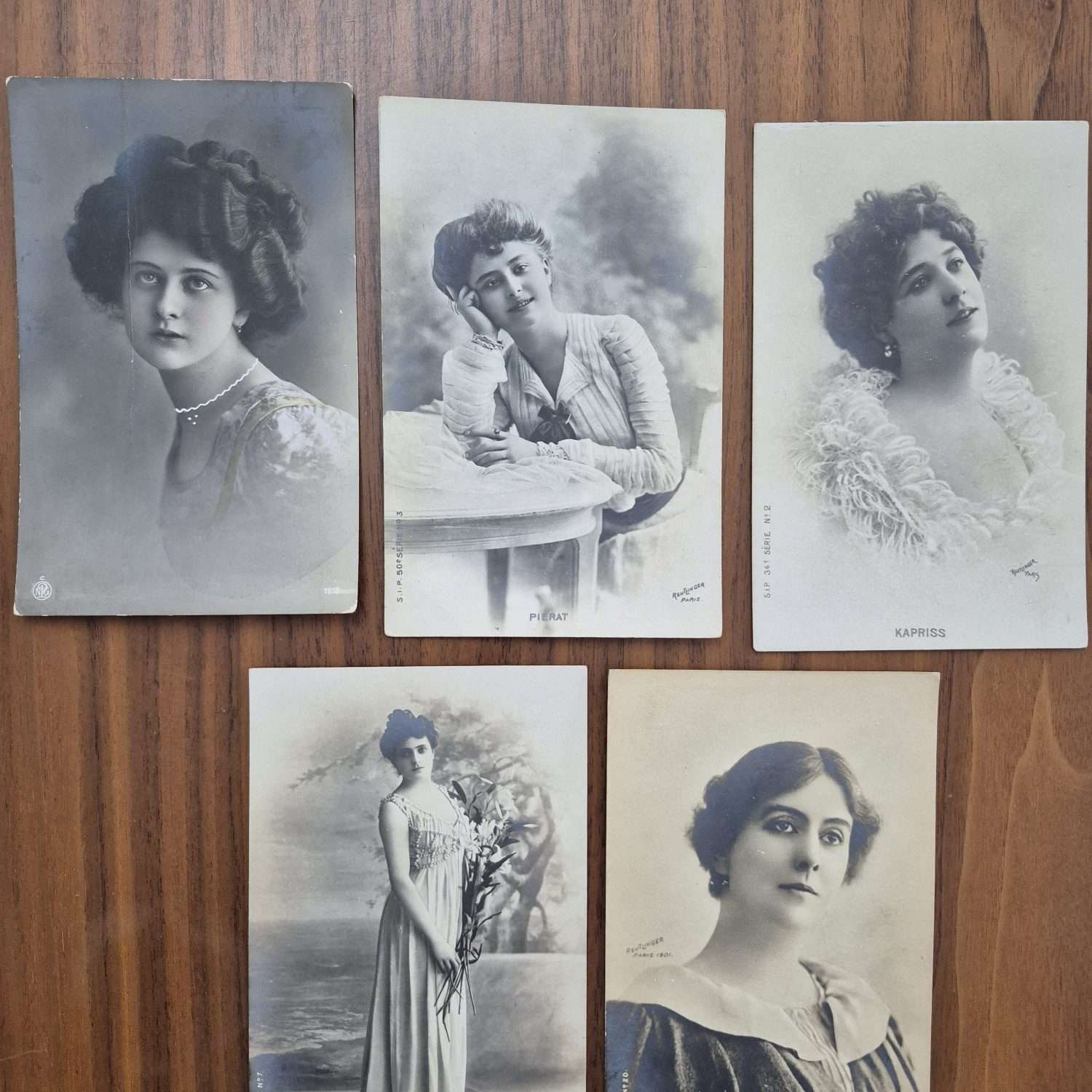 5 Adet 1900ler Fransız Kadın Kartpostal
