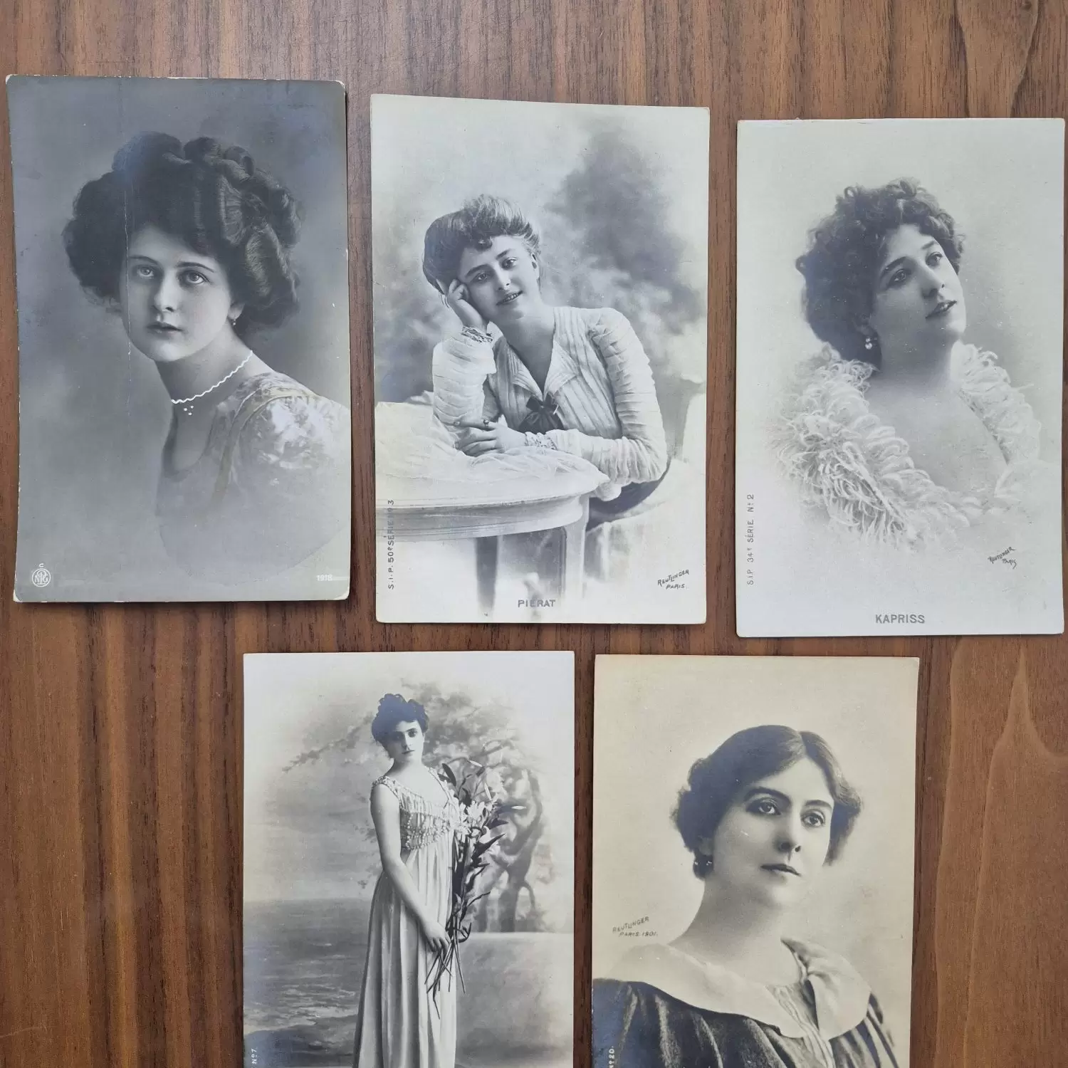 5 Adet 1900ler Fransız Kadın Kartpostal