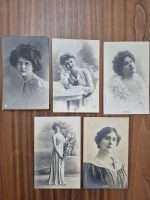 5 Adet 1900ler Fransız Kadın Kartpostal