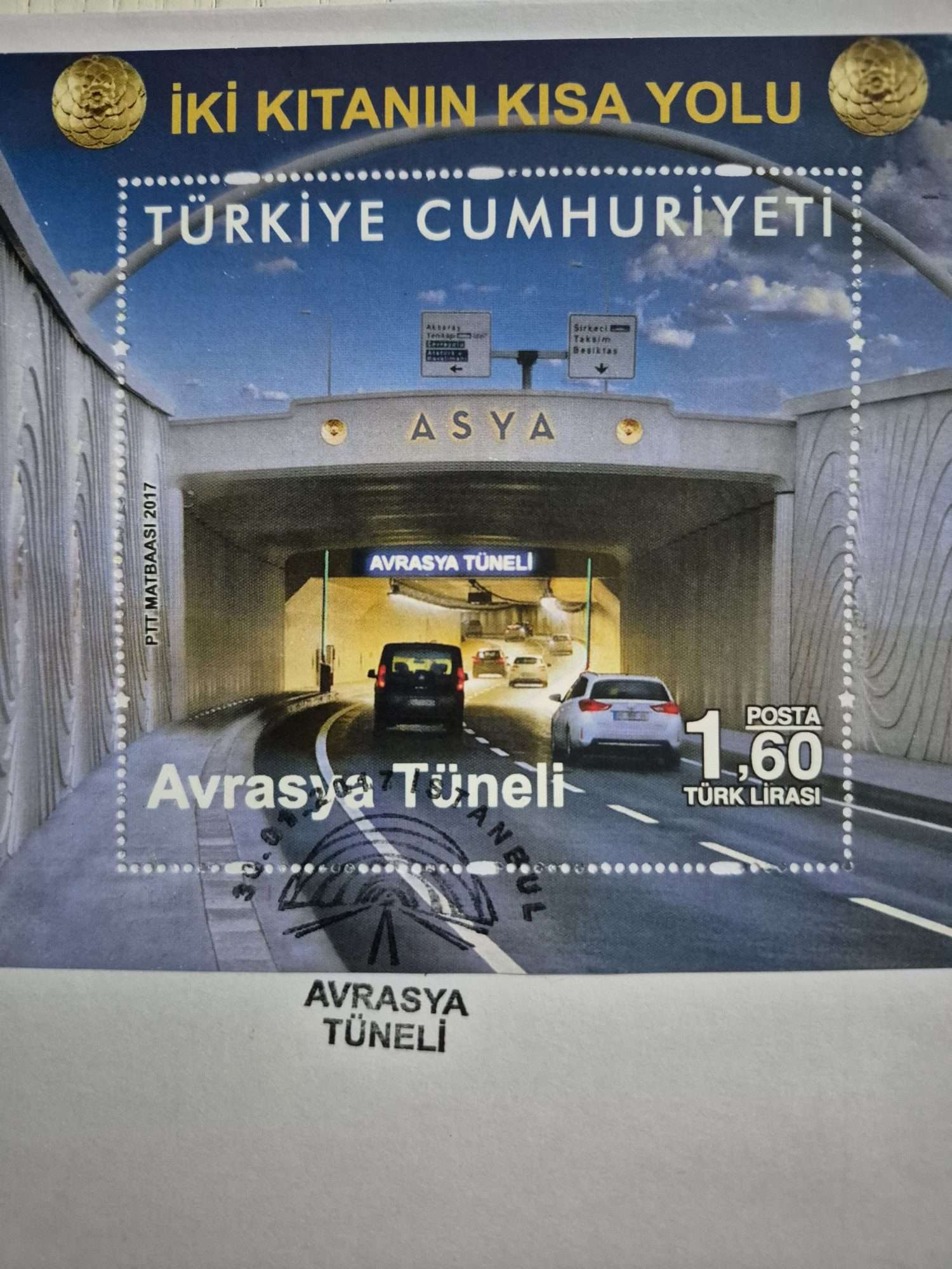 Avrasya Tüneli İlk Gün Zarfı 30 Ocak 2017 - Görsel 3