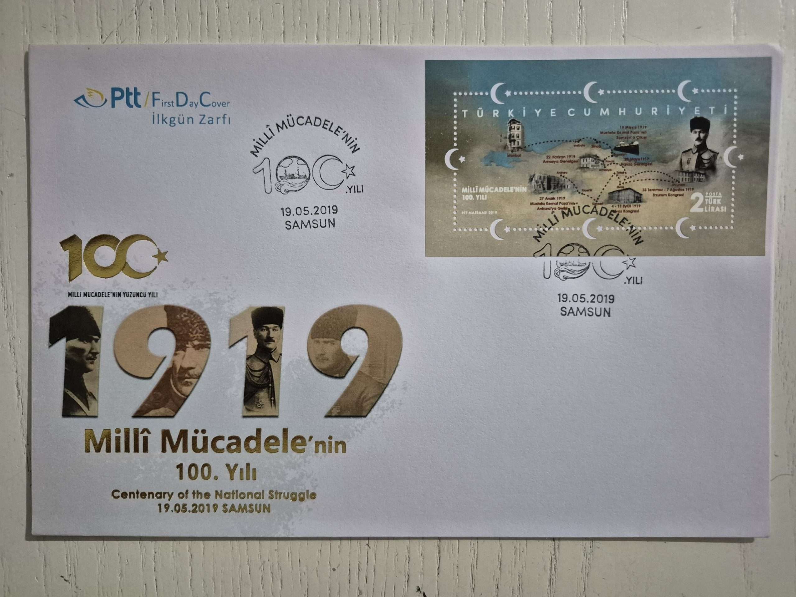 2026/01/1000077364-scaled.jpg Milli Mücadelenin 100.Yılı Samsun İlk Gün Zarfı - Görsel 1