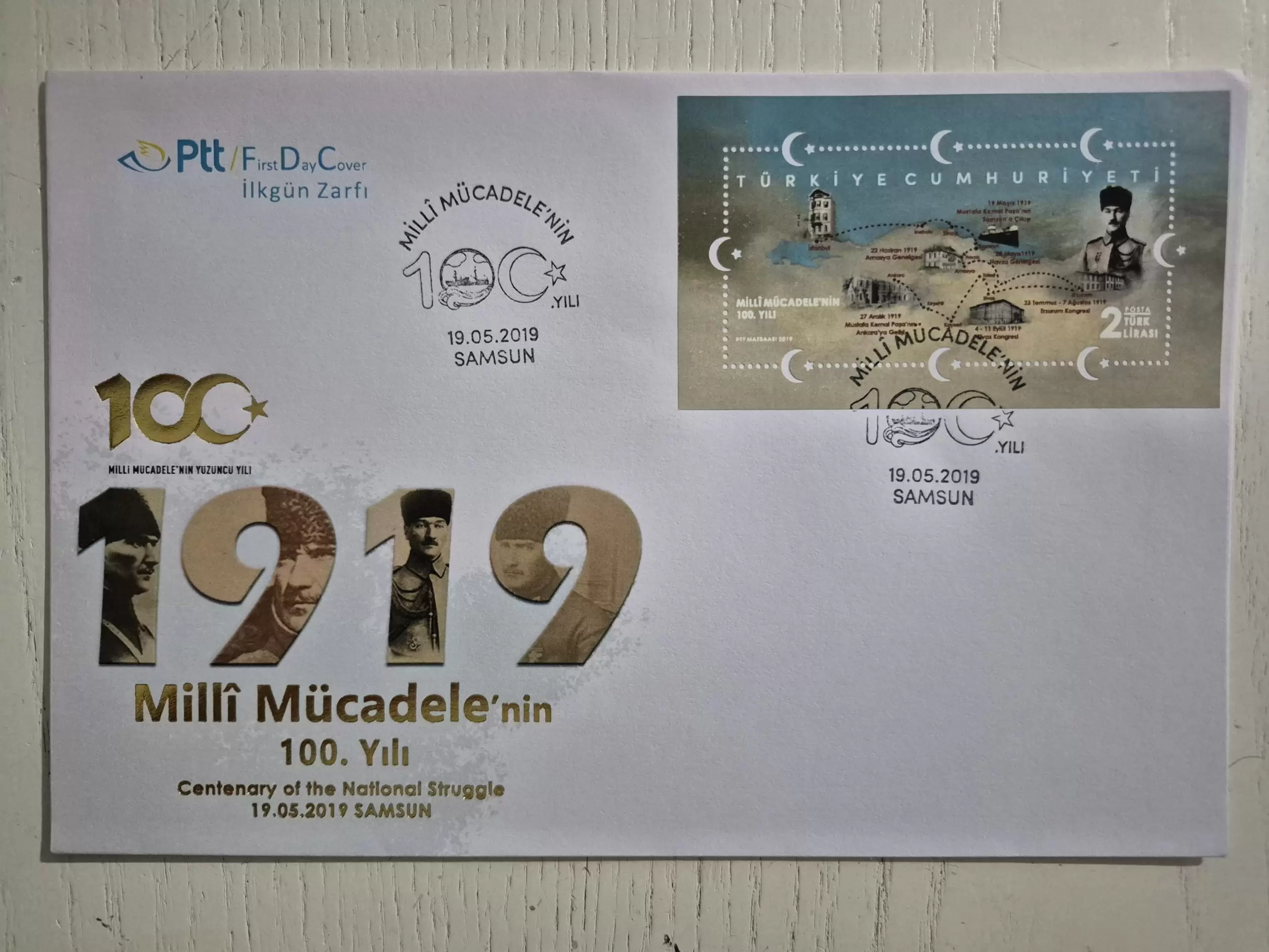 2026/01/1000077364-scaled.jpg Milli Mücadelenin 100.Yılı Samsun İlk Gün Zarfı - Görsel 1