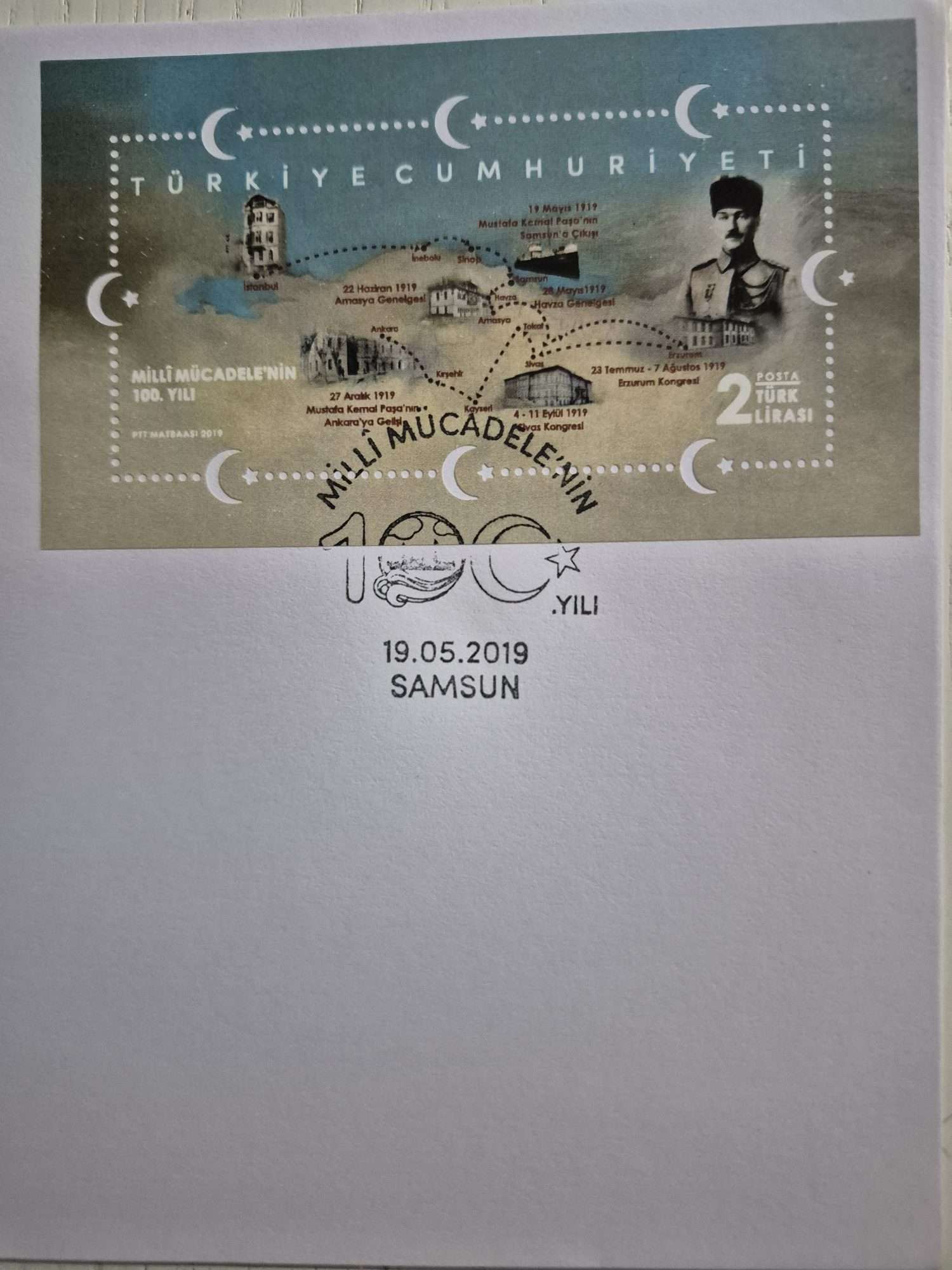 Milli Mücadelenin 100.Yılı Samsun İlk Gün Zarfı - Görsel 3