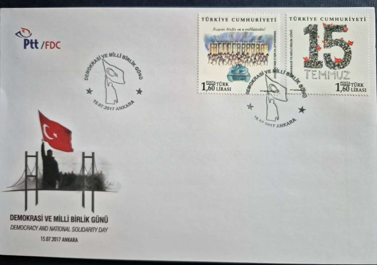 15 Temmuz Hatıra İlk Gün Zarfı Nadir Temiz - Görsel 2