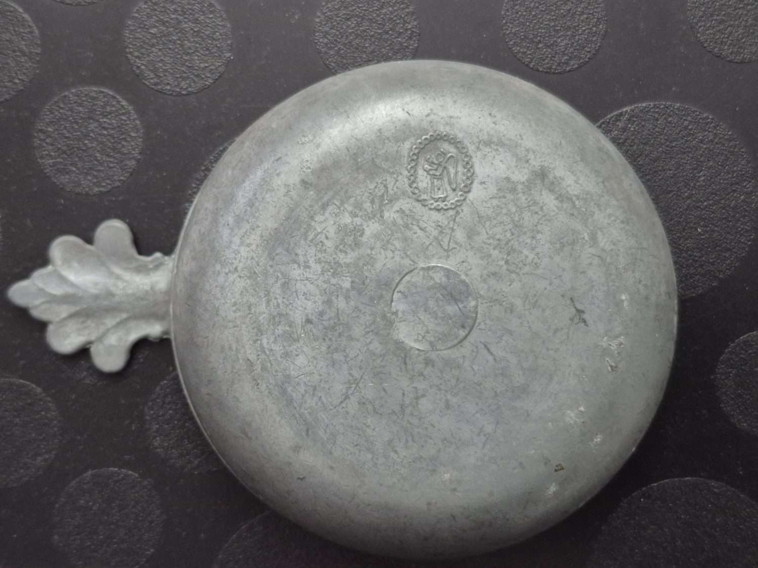 8cm Zinn Antika Şarap Tadım Kasesi Damgalı - Görsel 4